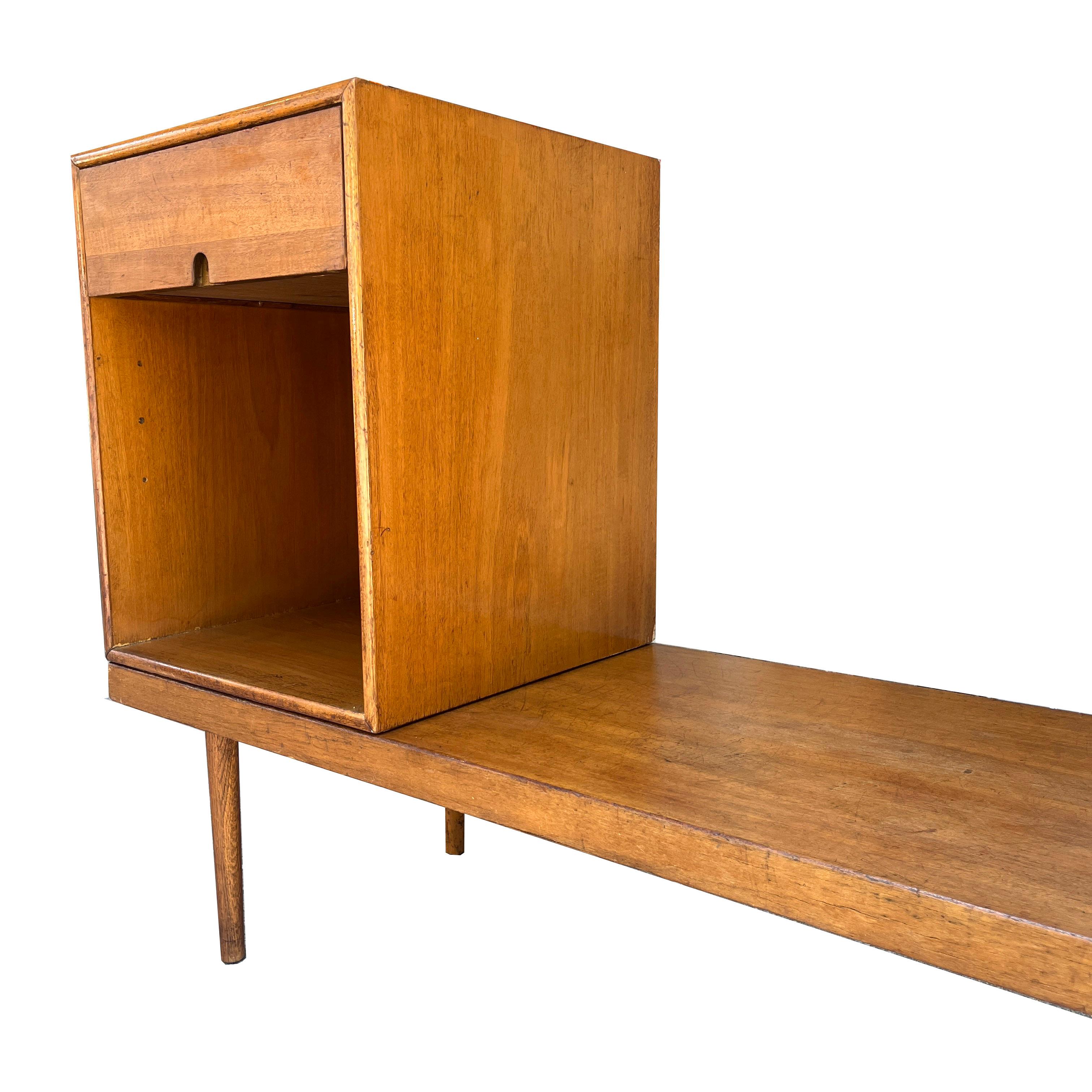 Mid-Century Modern Rare and Important Midcentury Bench/Cabinets- Eames and Saarinen -Organic Design For Sale