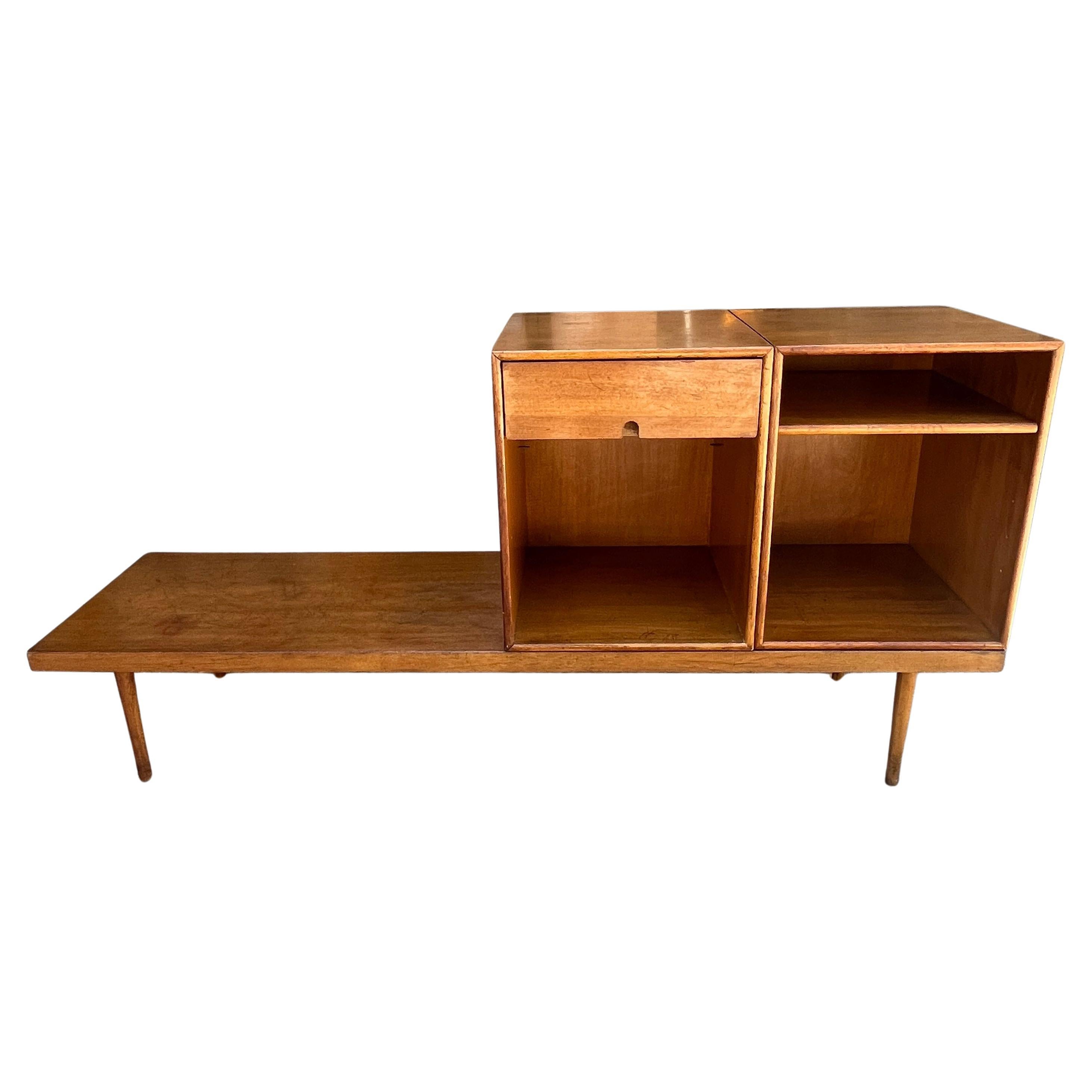 Rare and Important Midcentury Bench/Cabinets- Eames and Saarinen -Organic Design For Sale 1