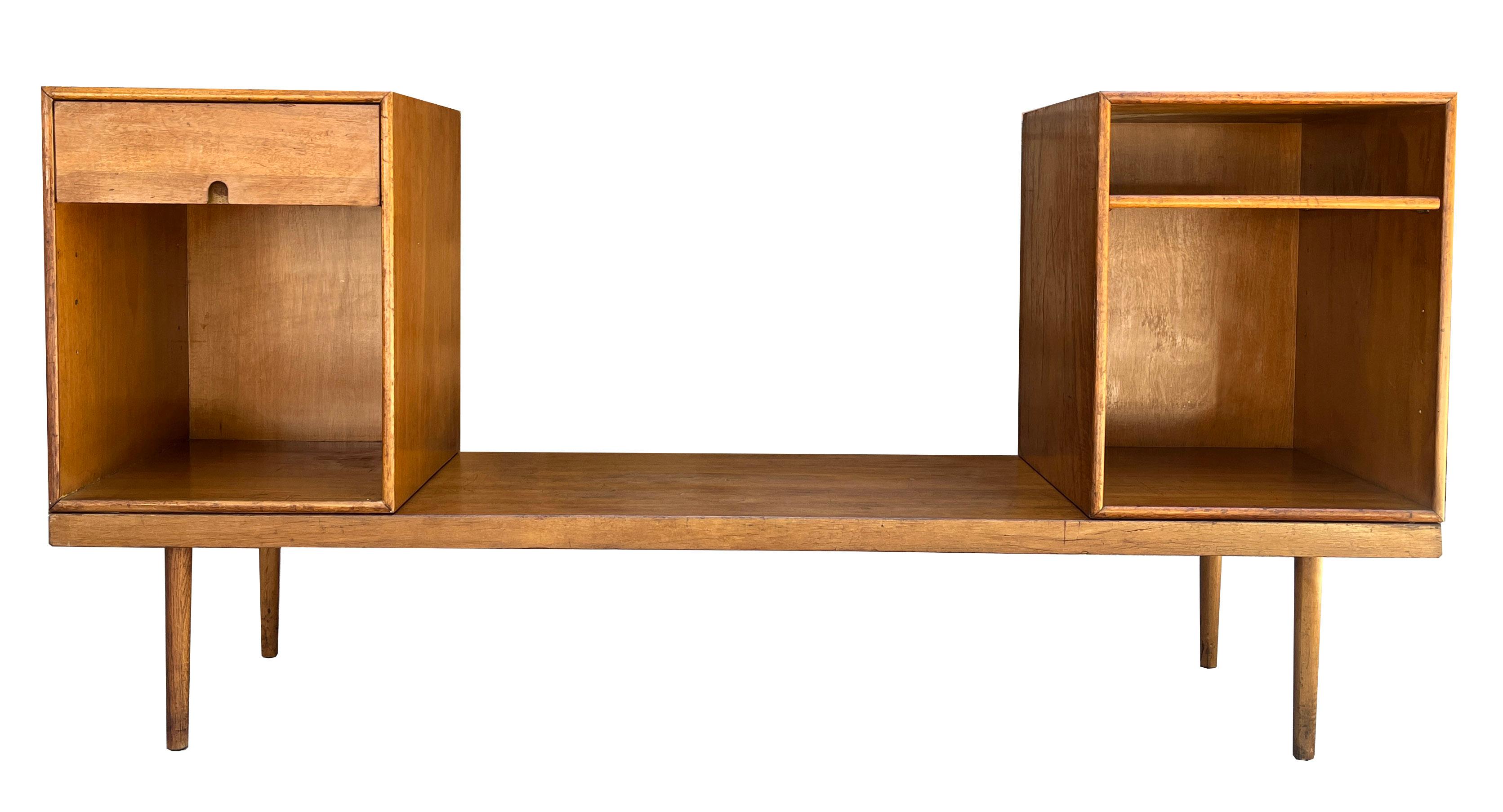 Rare and Important Midcentury Bench/Cabinets- Eames and Saarinen -Organic Design For Sale