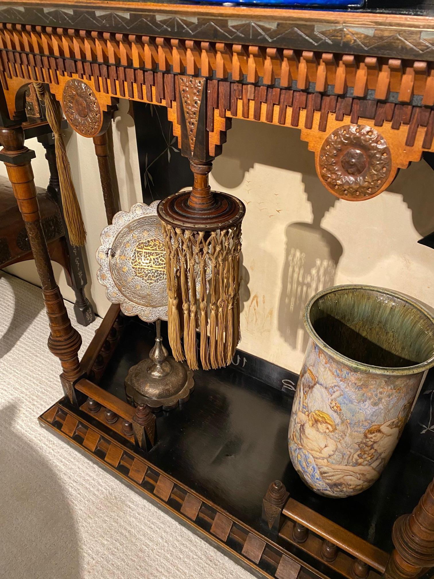 Rare and Important Orientalist Console Table & Mirror by Carlo Bugatti For Sale 6