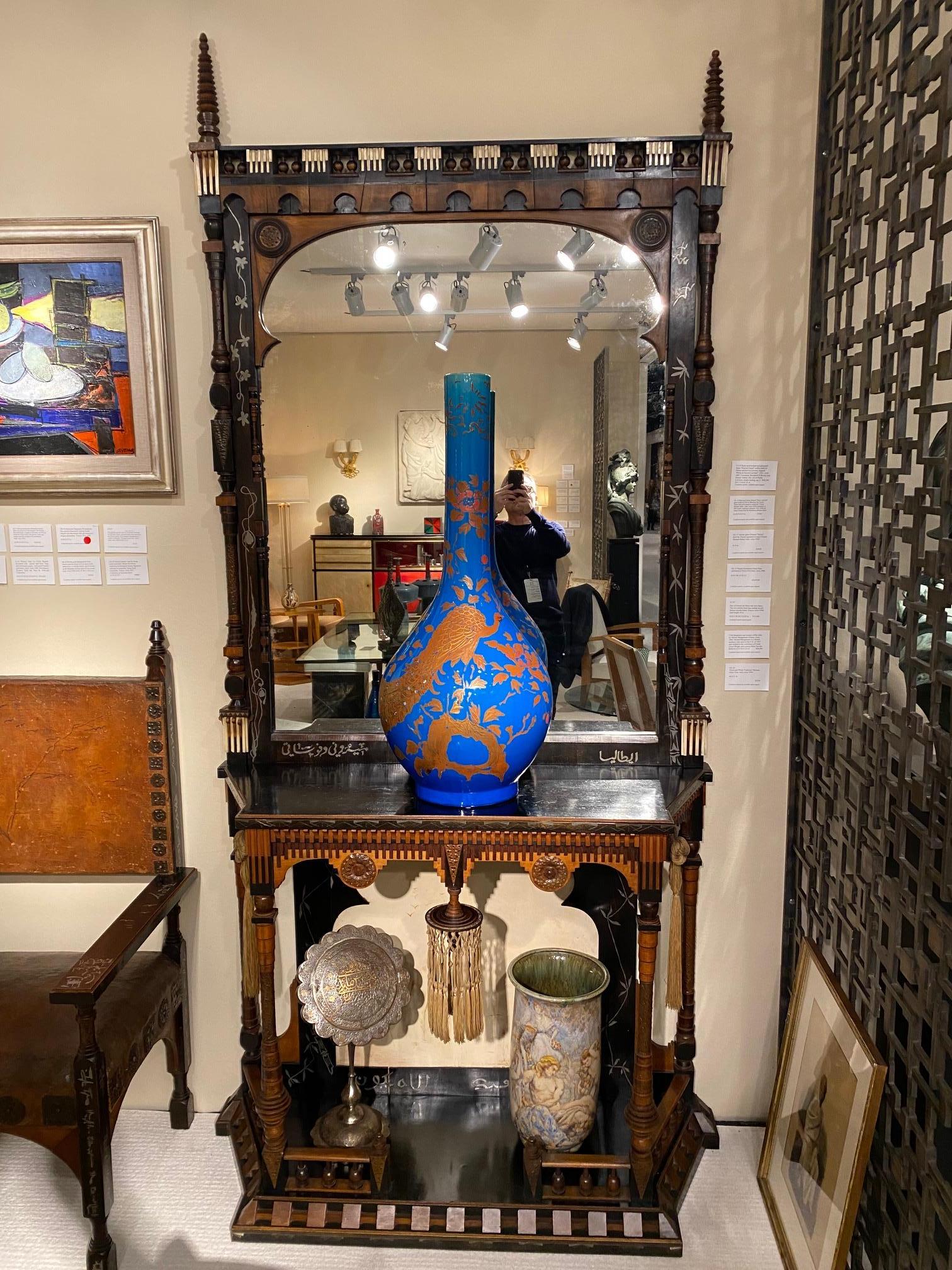 Rare et importante console et miroir orientaliste de Carlo Bugatti en vente 7