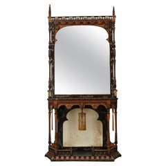 Rare et importante console et miroir orientaliste de Carlo Bugatti