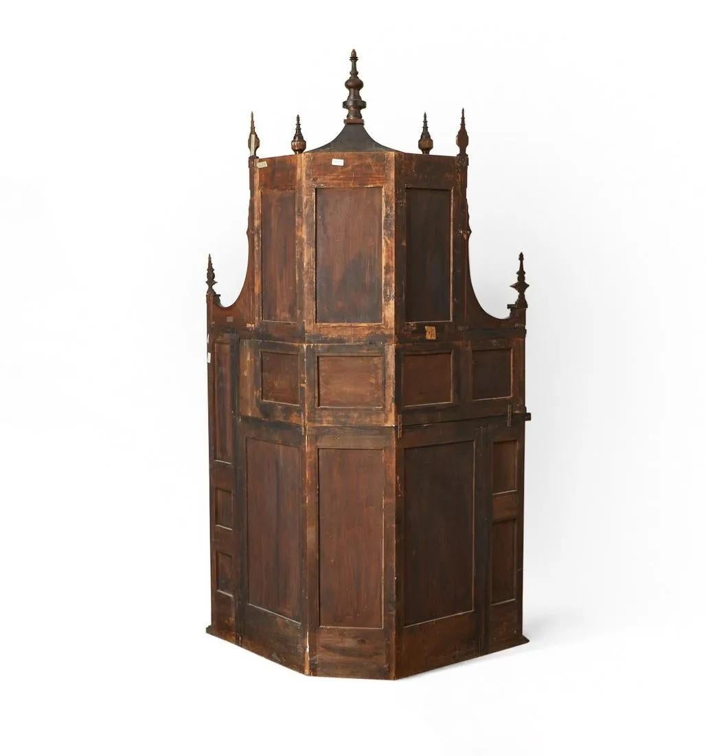 Art Nouveau Rare and Important Orientalist Corner Cabinet by Carlo Bugatti For Sale
