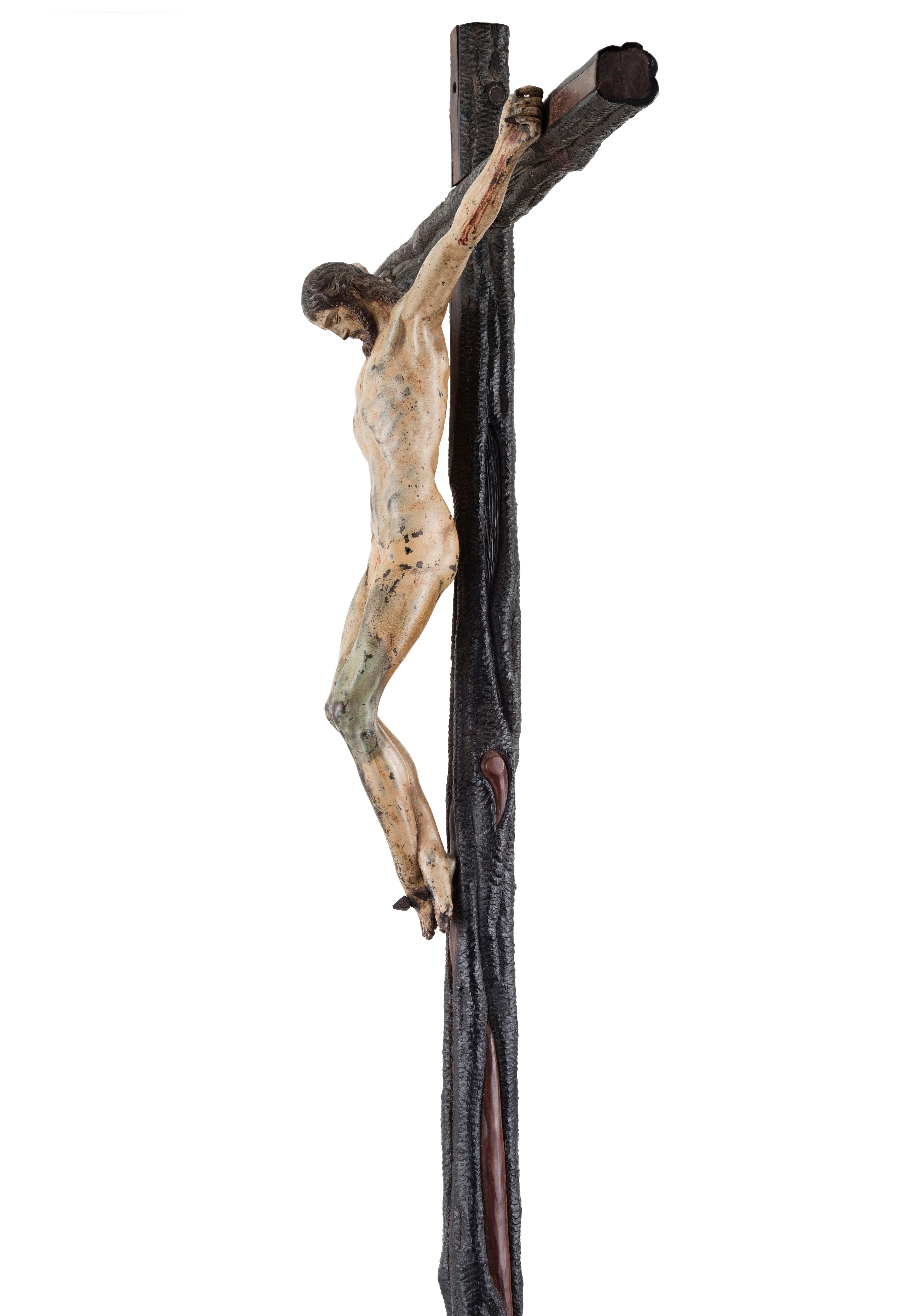 A rare and very fine bronze corpus of Christ after a model by Michelangelo, cast ca. 1597-1600 by Juan Bautista Franconio and painted in 1600 by Francisco Pacheco in Seville, Spain.

The present corpus reproduces a model attributed to Michelangelo.
