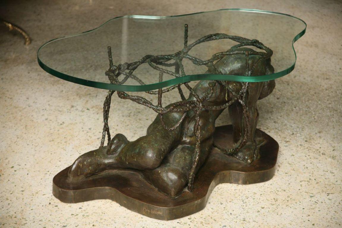 Persephone Enslaved- 1969- the model was cast in an edition of only three this important table was used as the 1969 New York Times Magazine ads for the Laverne Studios- Literature: Sculpture bronze and Pewter tables, The Art of Phillip Laverne,