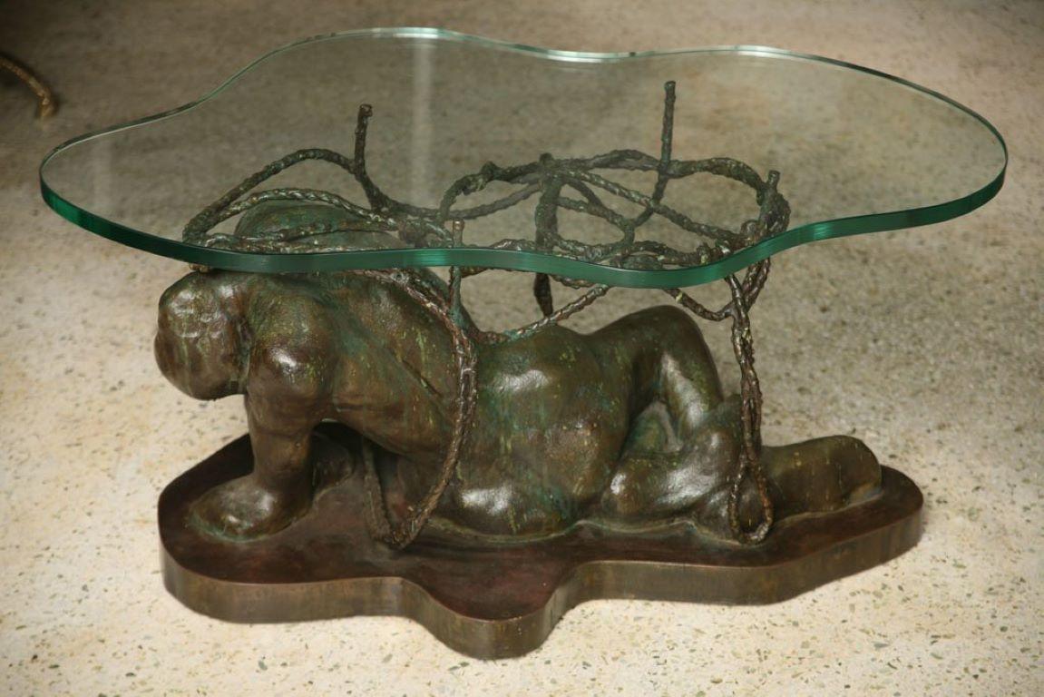 Rare and Important Phillip and Kelvin Laverne Bronze Table For Sale 4