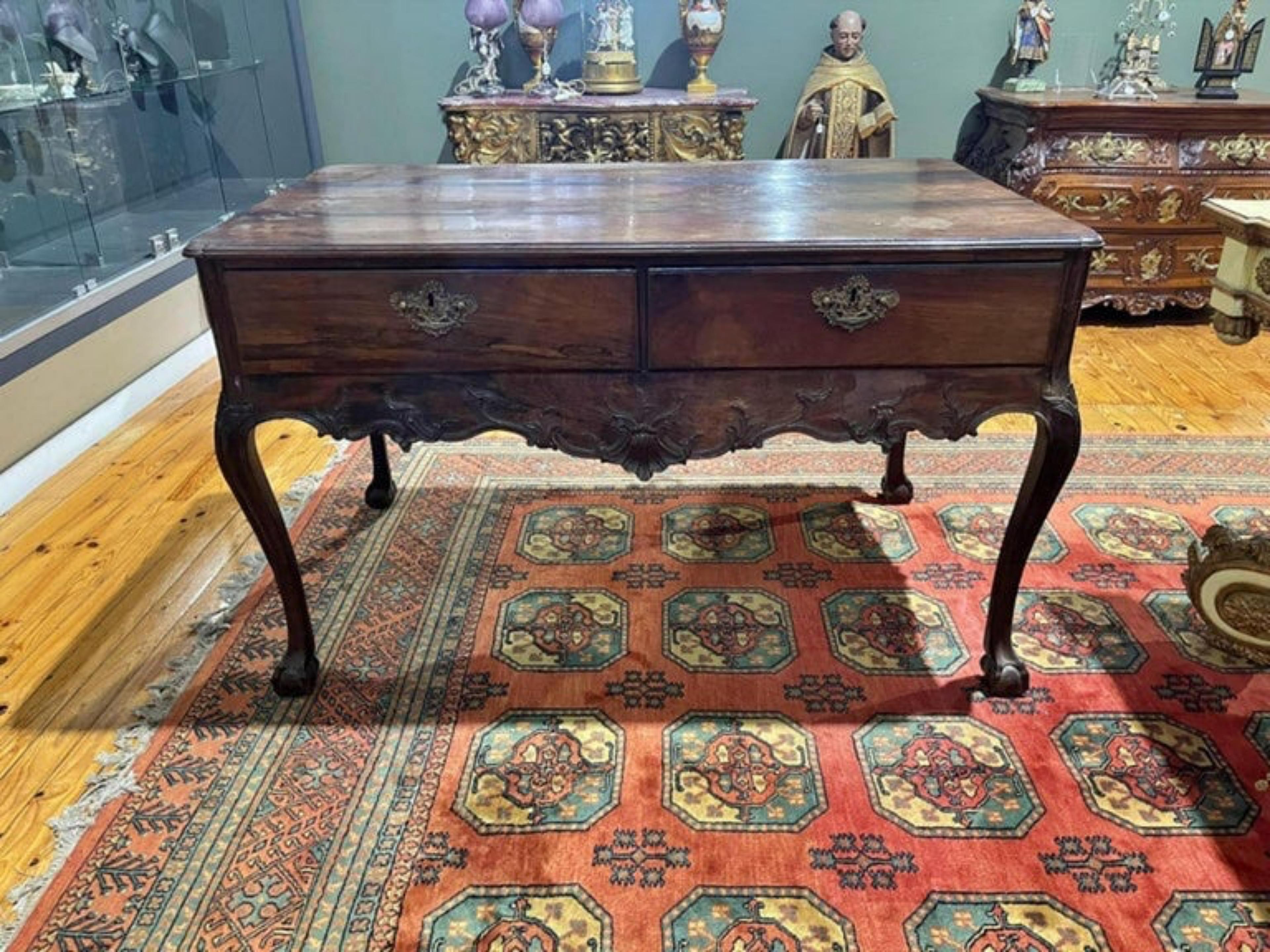 Hand-Crafted Rare and Important Portuguese Center Table, 18th Century For Sale
