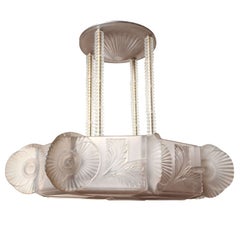 Rare and Important R. Lalique Chandelier “Coquelicots”