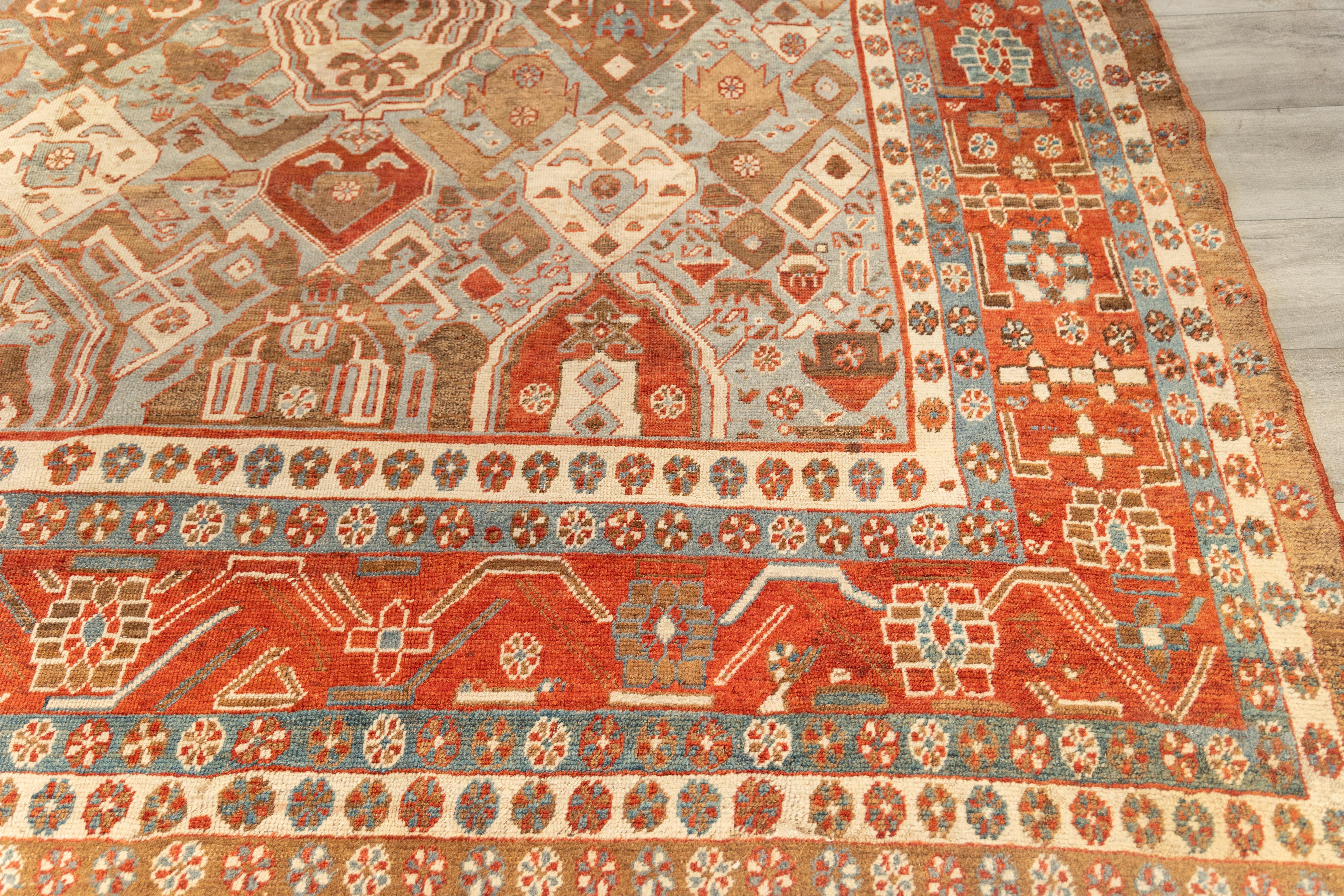 Hand-Woven Rare and important Shield Baksaish from mid 19th cent For Sale