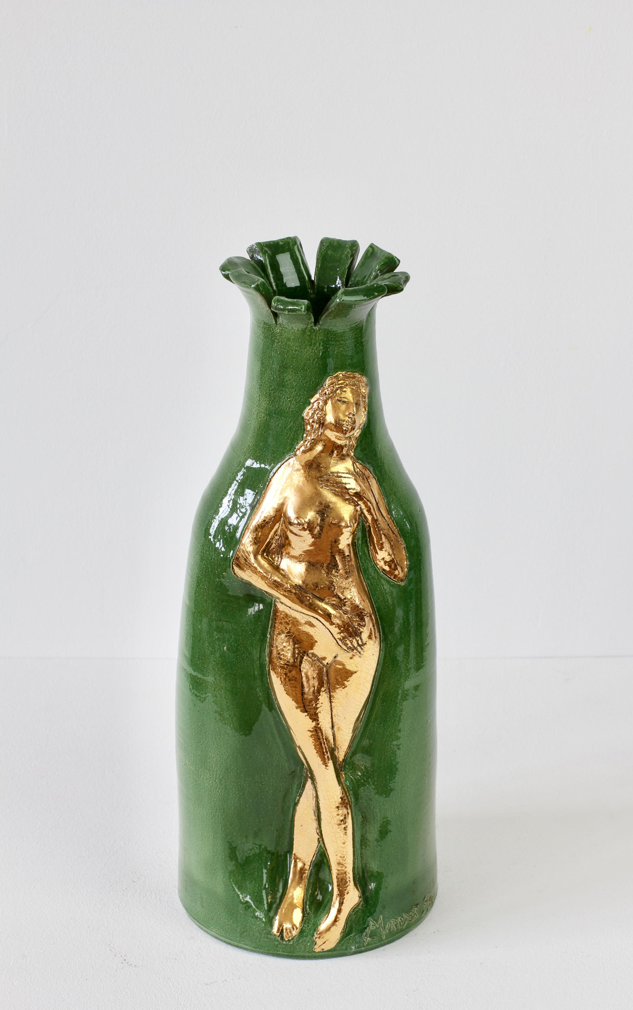 Rare and Important Tall Hand Thrown Vase by Claus Moroder, Austria circa 1960s 3