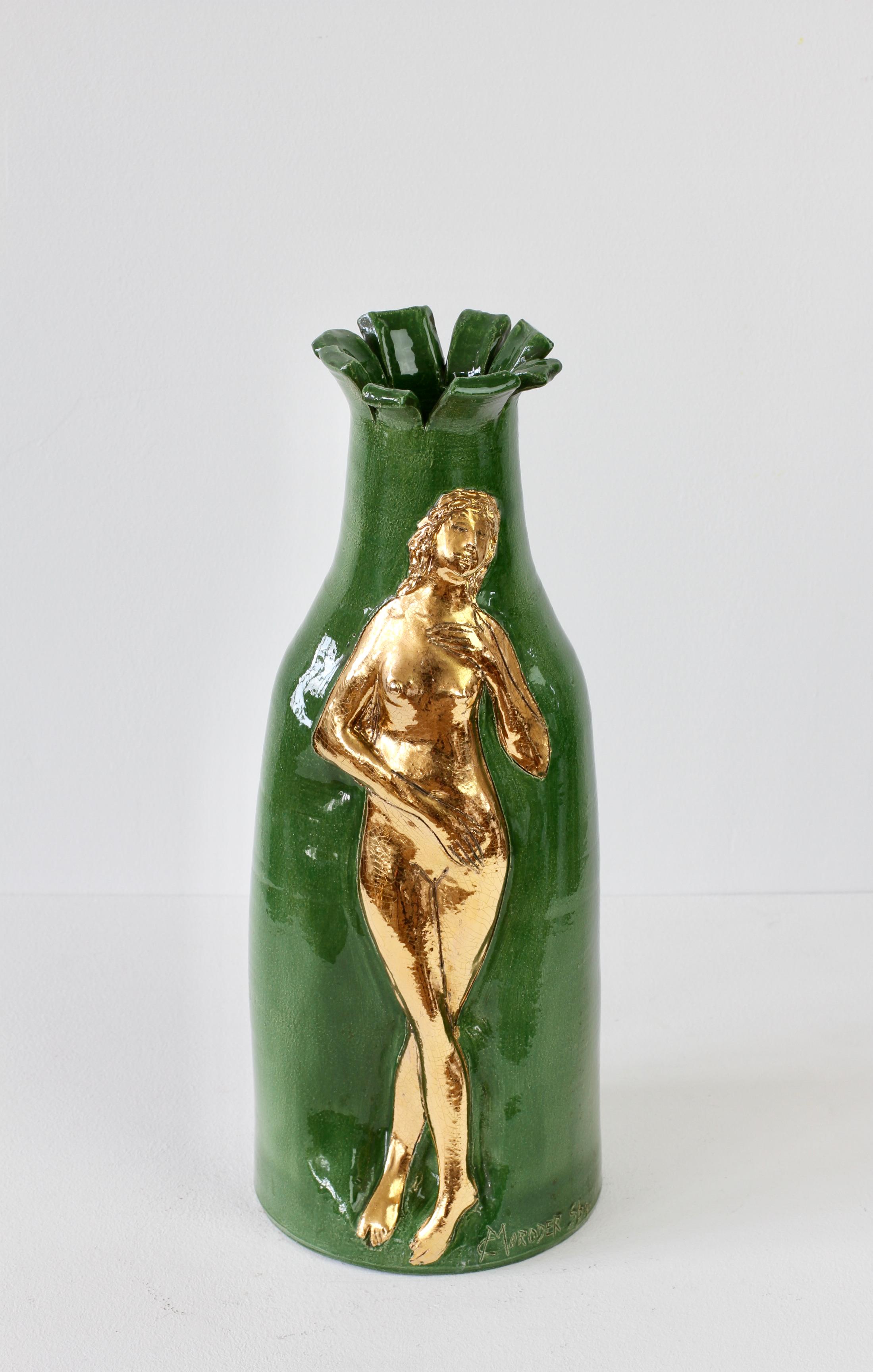 Mid-Century Modern Rare and Important Tall Hand Thrown Vase by Claus Moroder, Austria circa 1960s