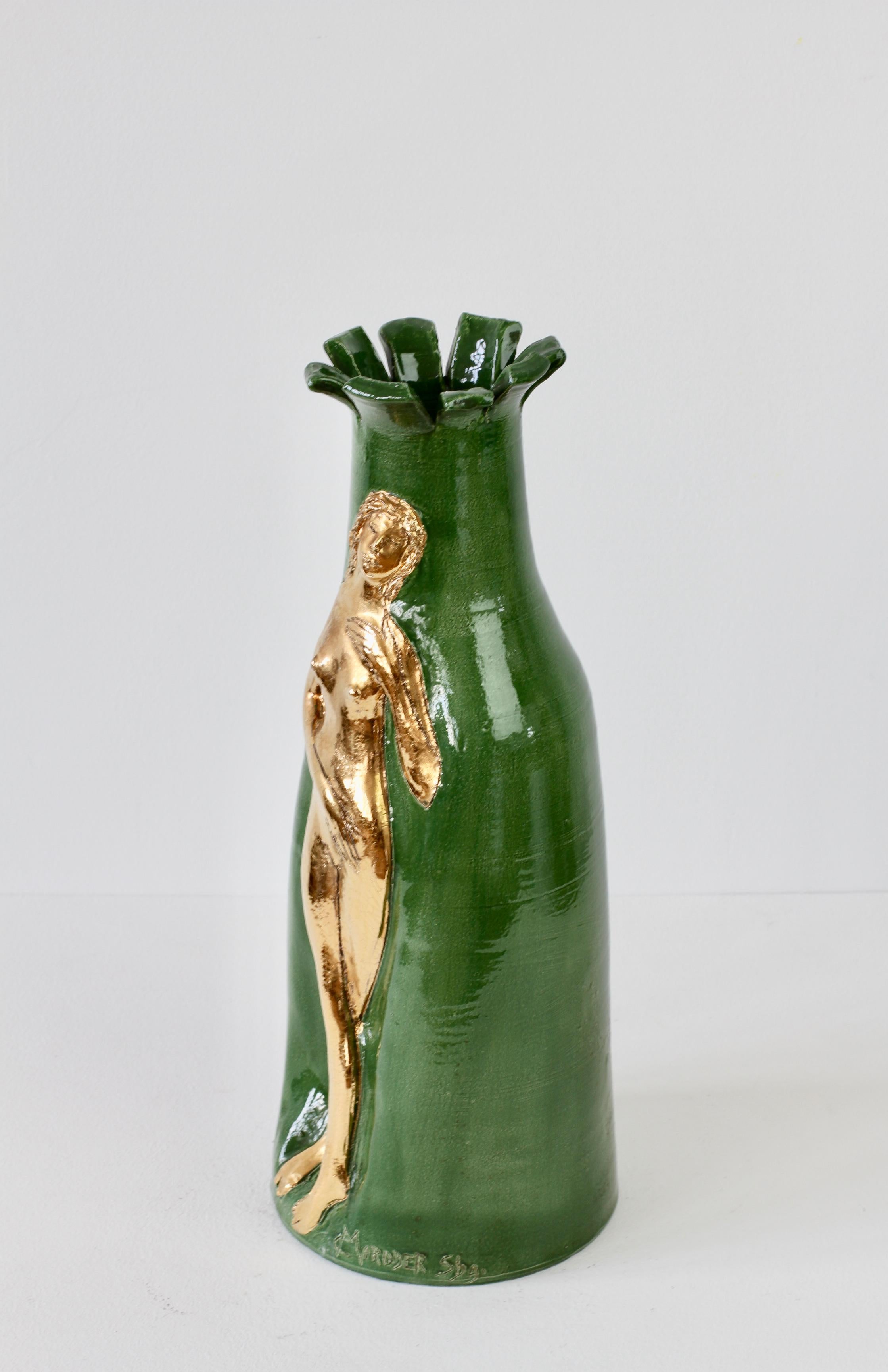 Austrian Rare and Important Tall Hand Thrown Vase by Claus Moroder, Austria circa 1960s