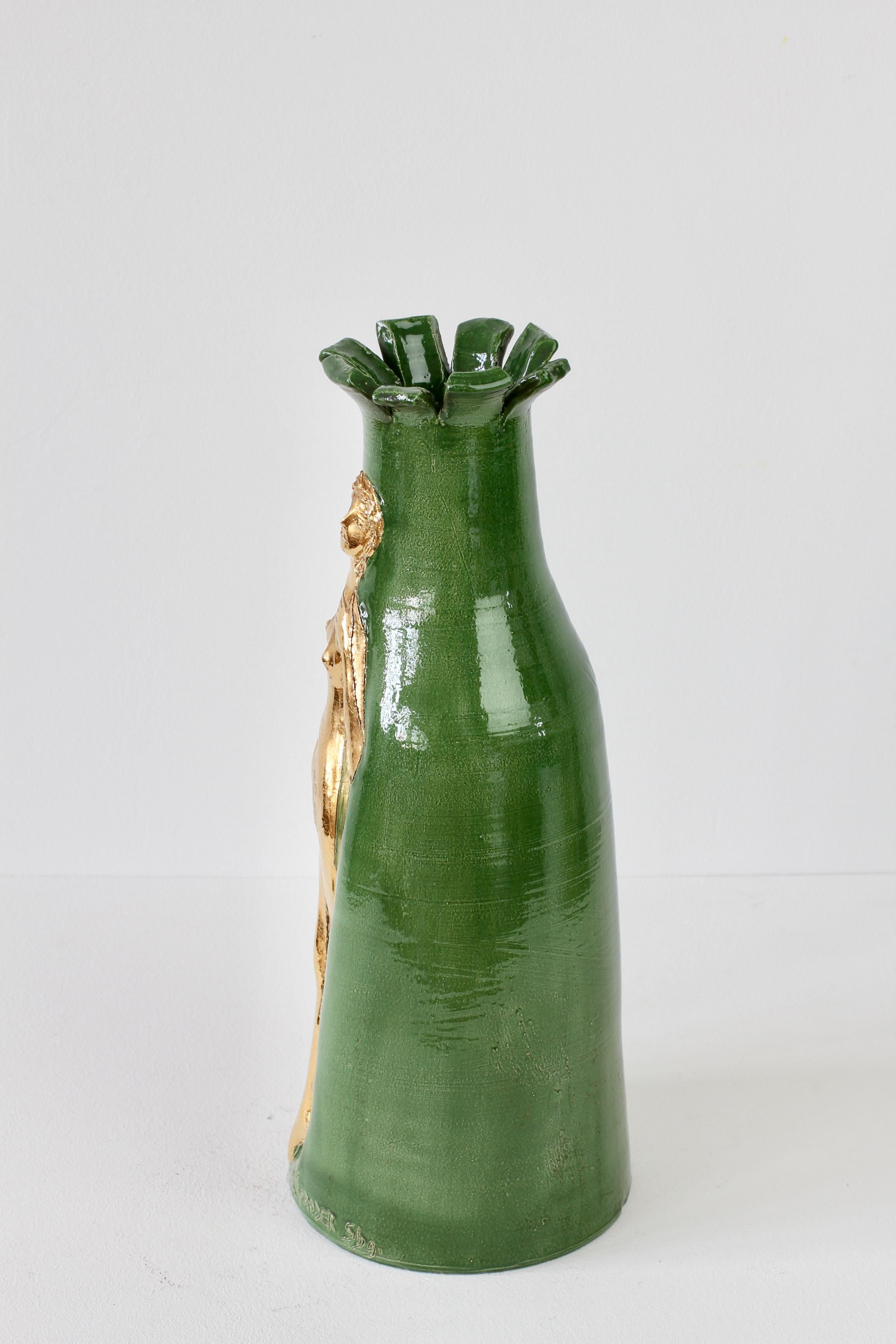 Hand-Crafted Rare and Important Tall Hand Thrown Vase by Claus Moroder, Austria circa 1960s
