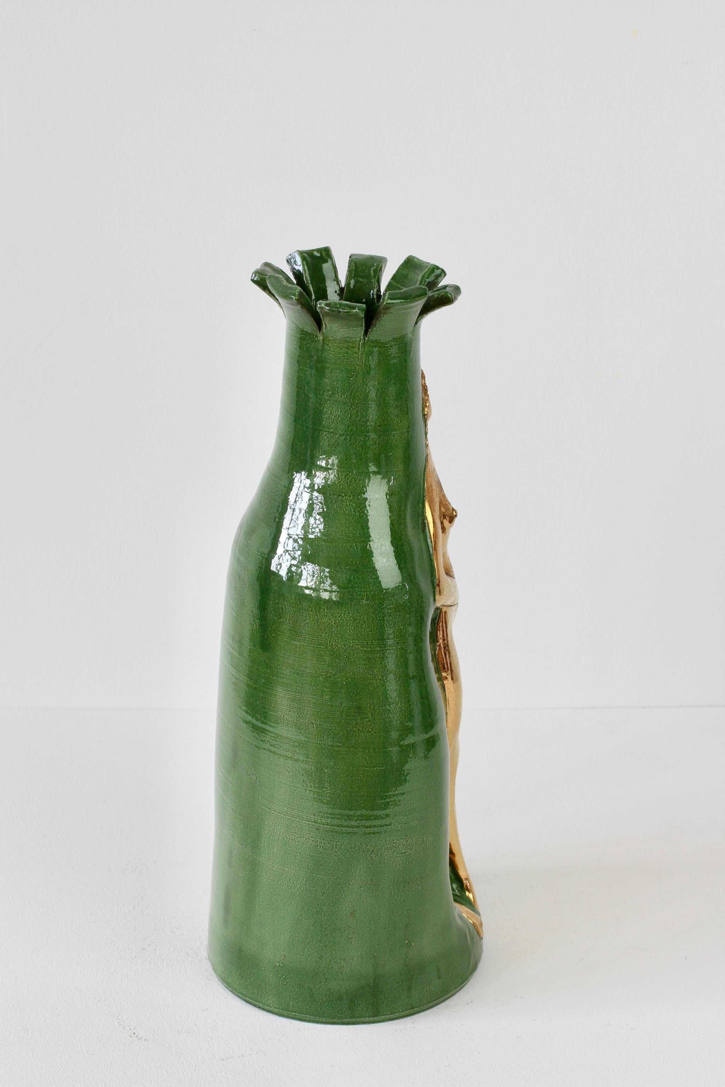 Ceramic Rare and Important Tall Hand Thrown Vase by Claus Moroder, Austria circa 1960s