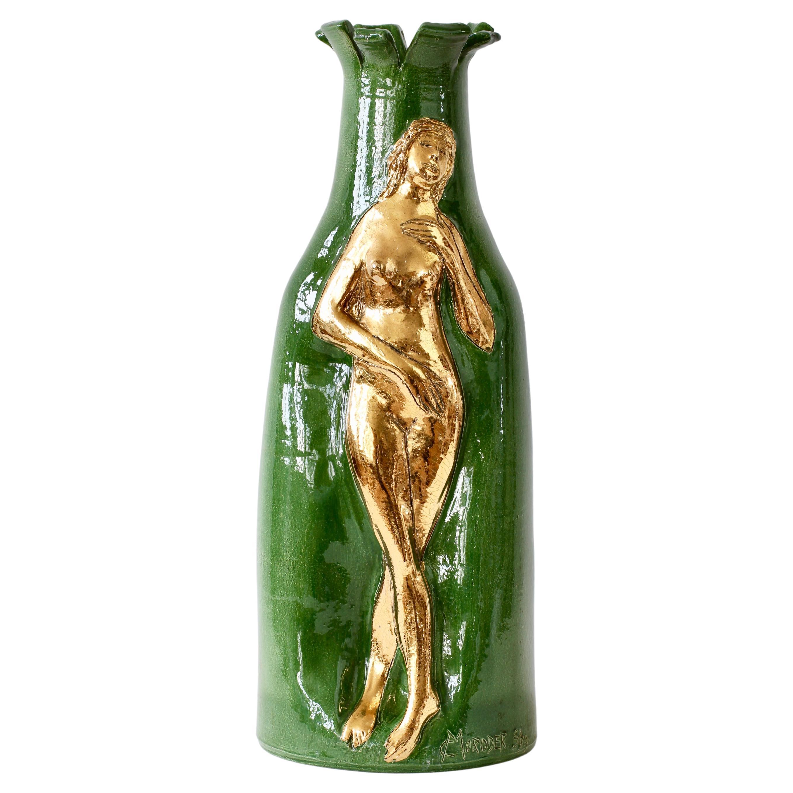 Rare and Important Tall Hand Thrown Vase by Claus Moroder, Austria circa 1960s