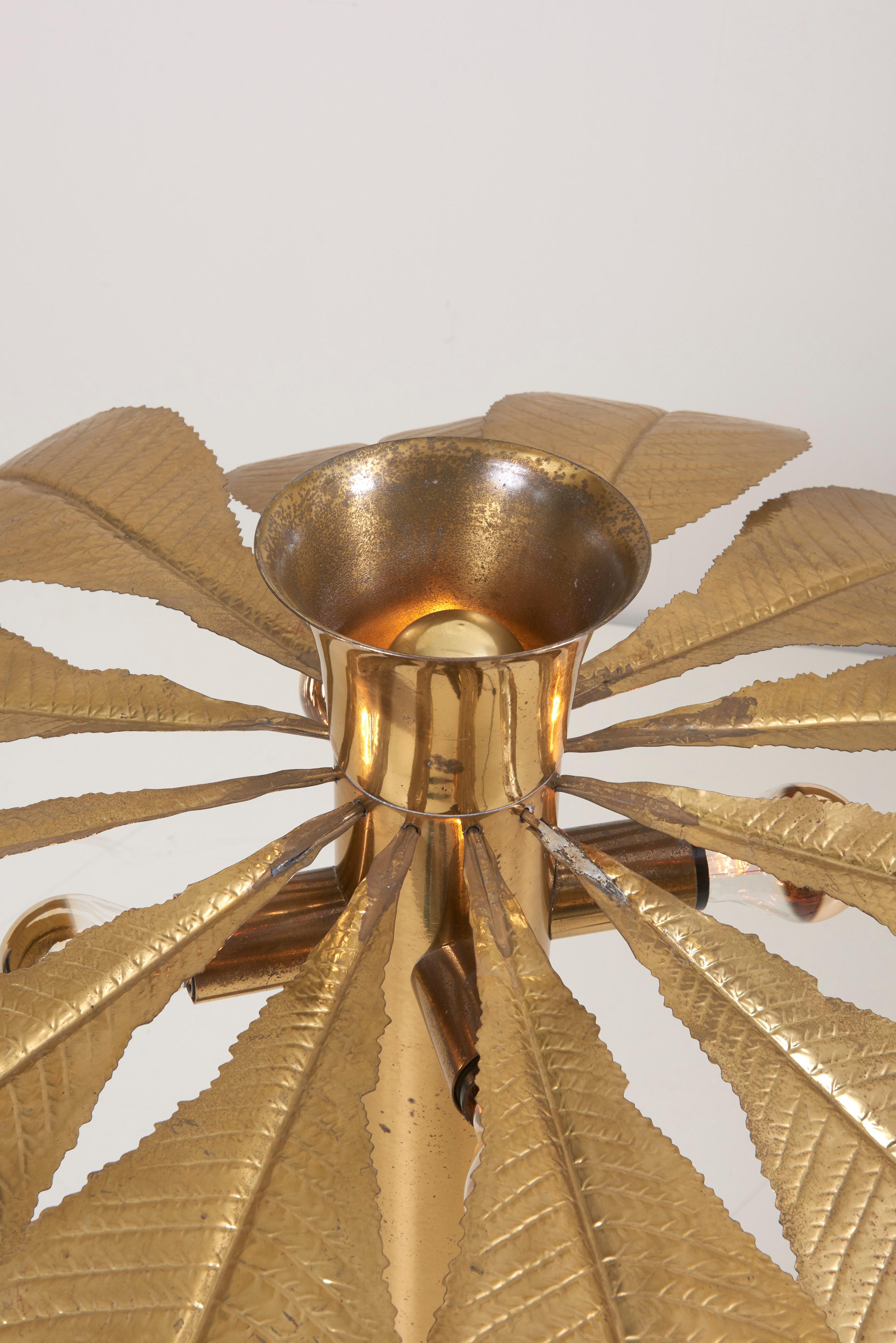 Rare and Impressive Brass Rhaburb Floor Lamp by Tommaso Barbi 3