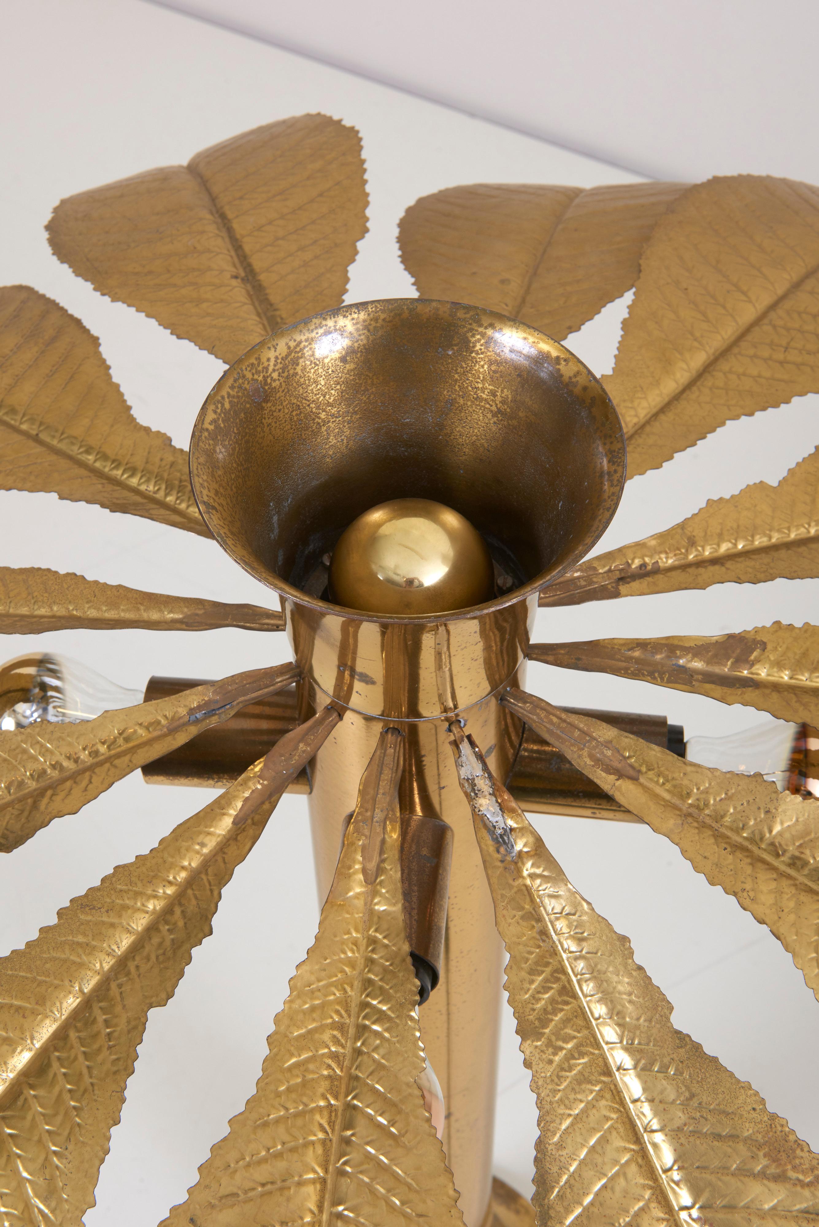 Rare and Impressive Brass Rhaburb Floor Lamp by Tommaso Barbi In Good Condition In Berlin, BE
