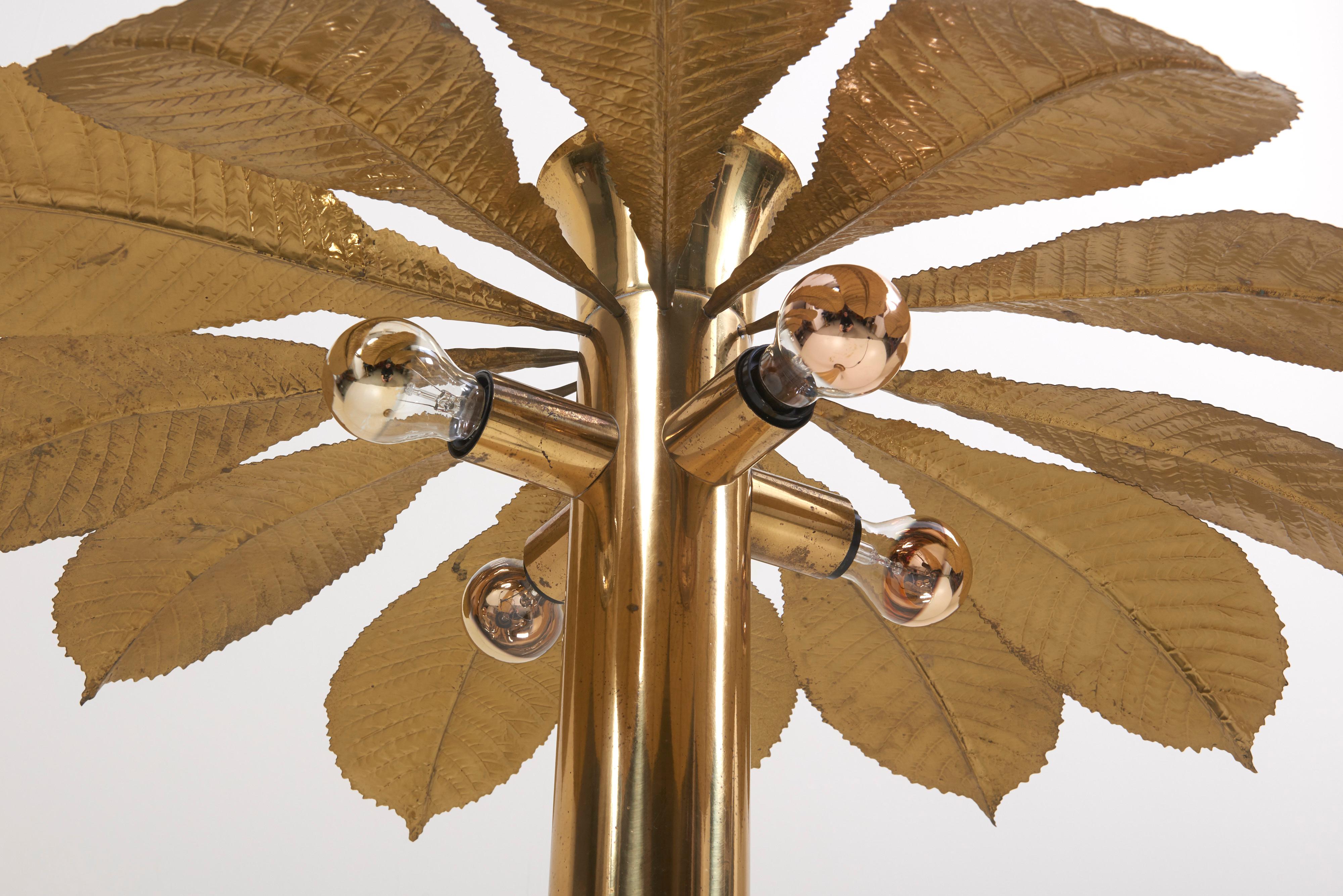 Rare and Impressive Brass Rhaburb Floor Lamp by Tommaso Barbi 1