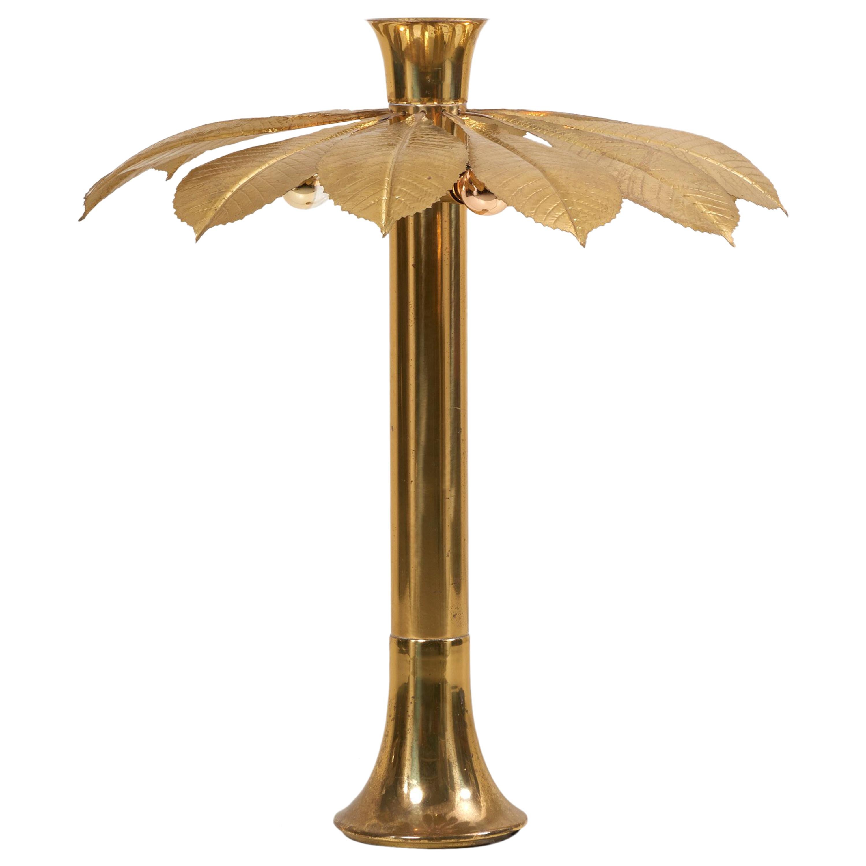 Rare and Impressive Brass Rhaburb Floor Lamp by Tommaso Barbi