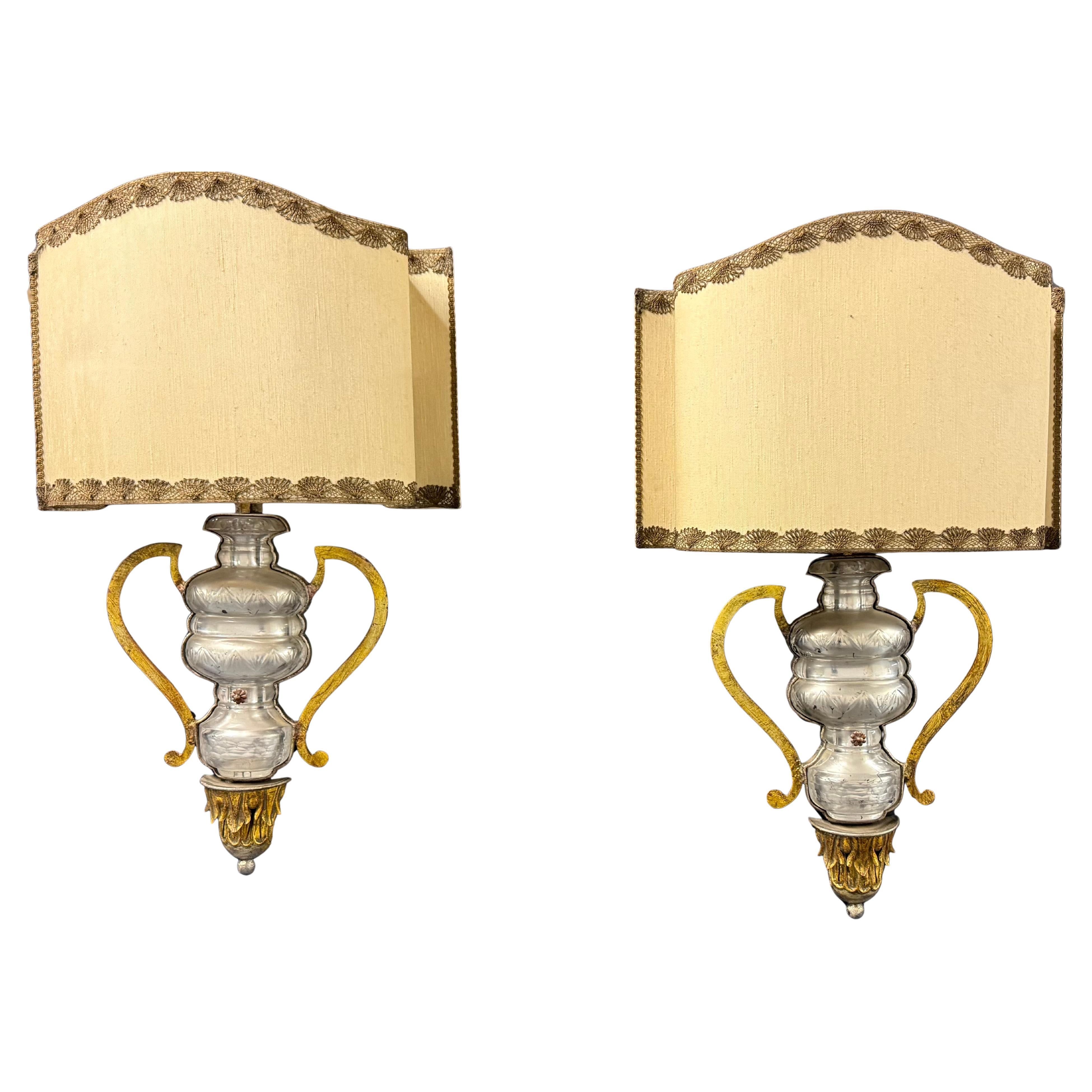 rare and impressive set of maison bagues style wall sconces