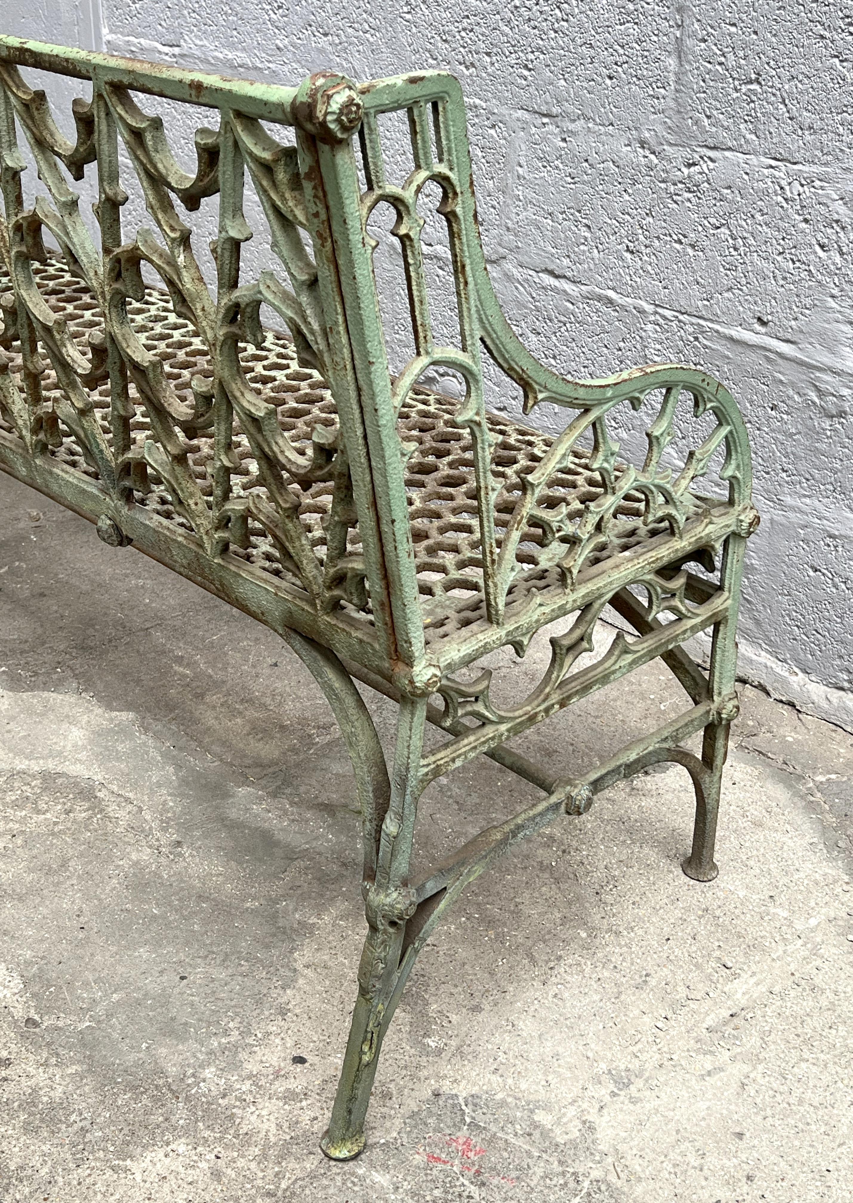 Iron Rare and large cast-iron bench from the Calla factory in Paris, circa 1850 For Sale