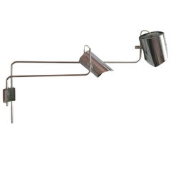 Vintage Rare and Large Chromed Wall Lamp, Italy, 1970s