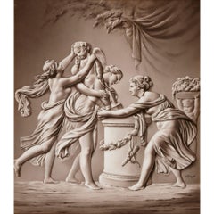 Rare and Large Classical Trompe-L'oeil Meissen Porcelain Plaque