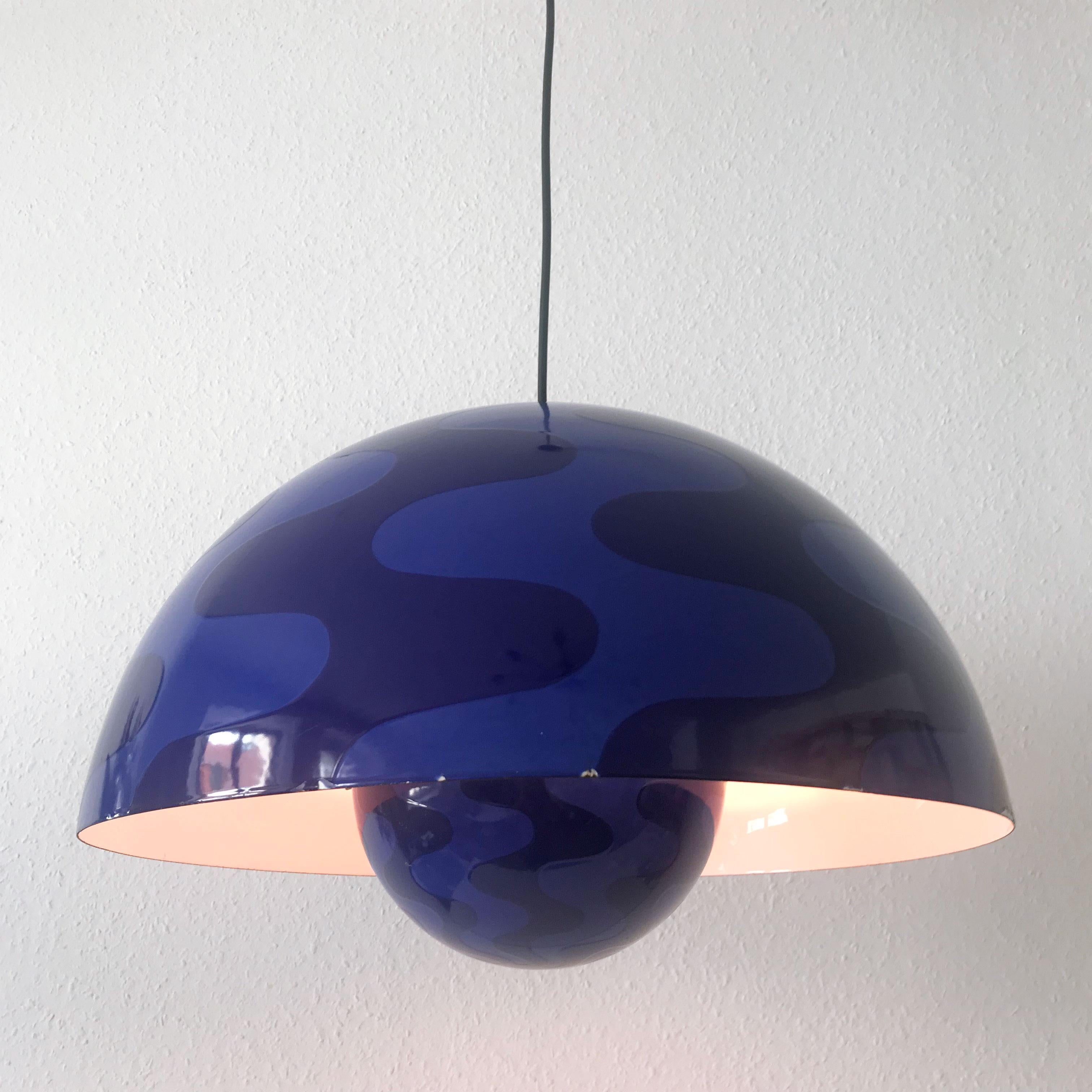 Mid-Century Modern Rare and Large Flower Pot Pendant Lamp by Verner Panton for Louis Poulsen 1971 For Sale