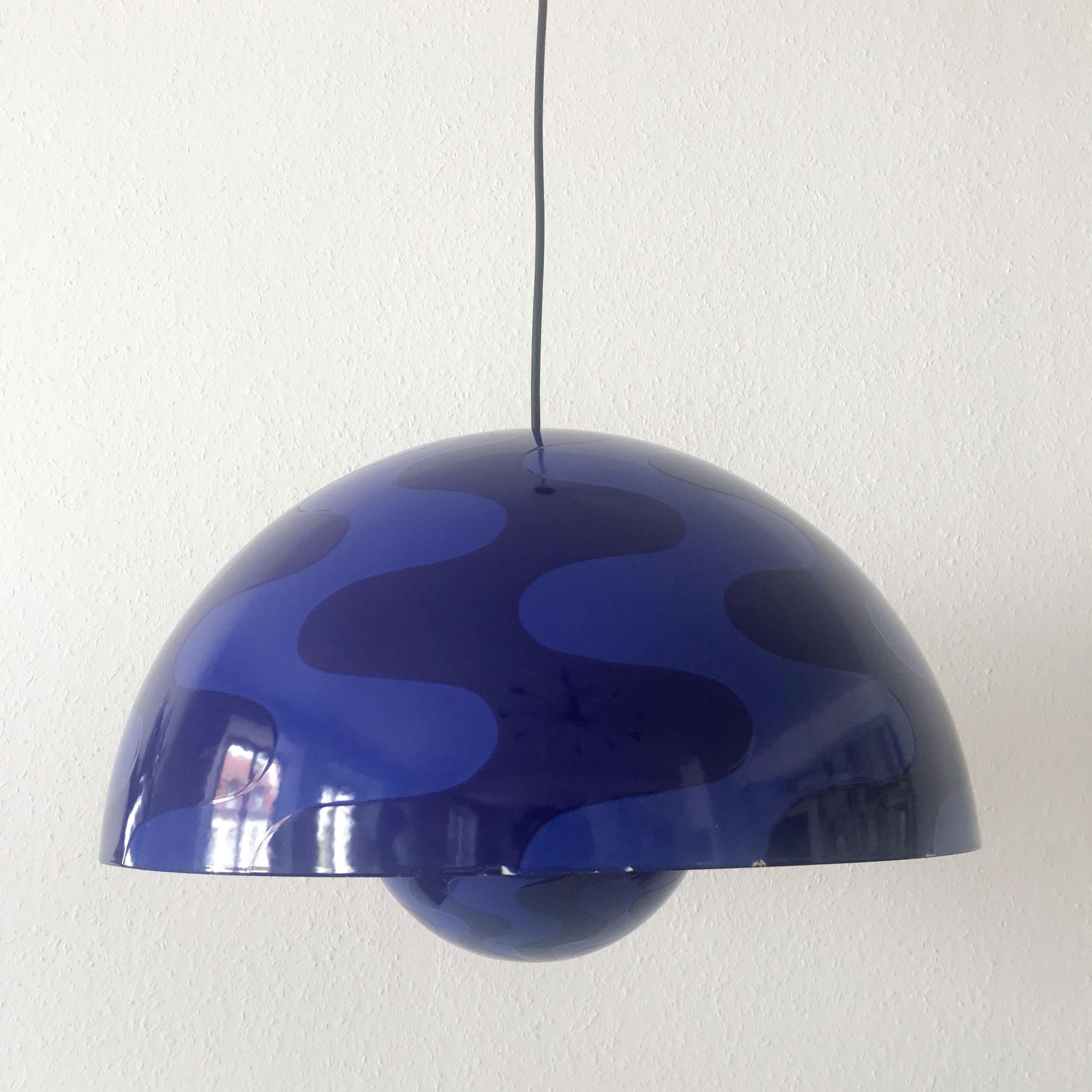 Metal Rare and Large Flower Pot Pendant Lamp by Verner Panton for Louis Poulsen 1971 For Sale