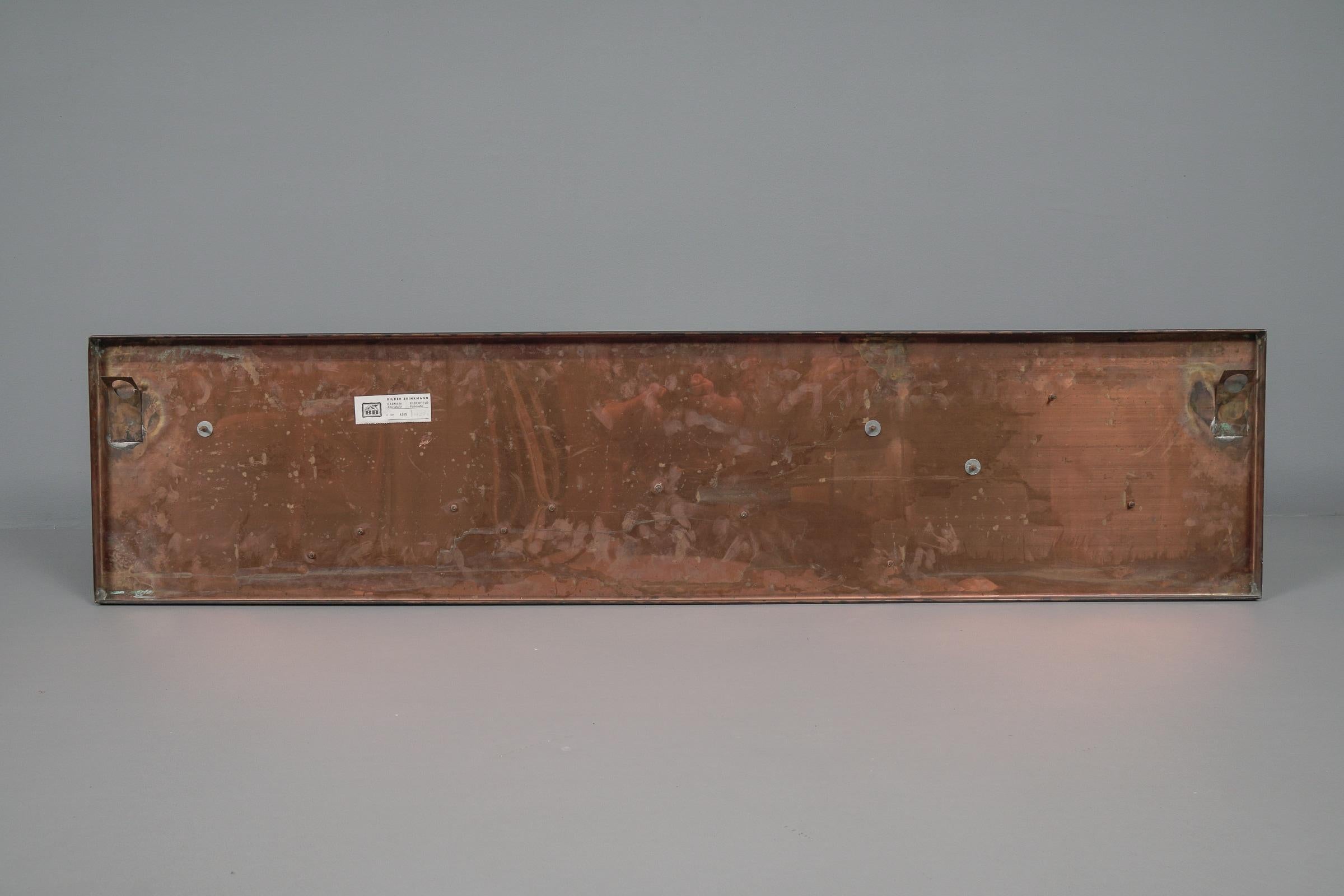 Rare and Large Handmade Artist Copper Wall Panel, 1960s For Sale 8