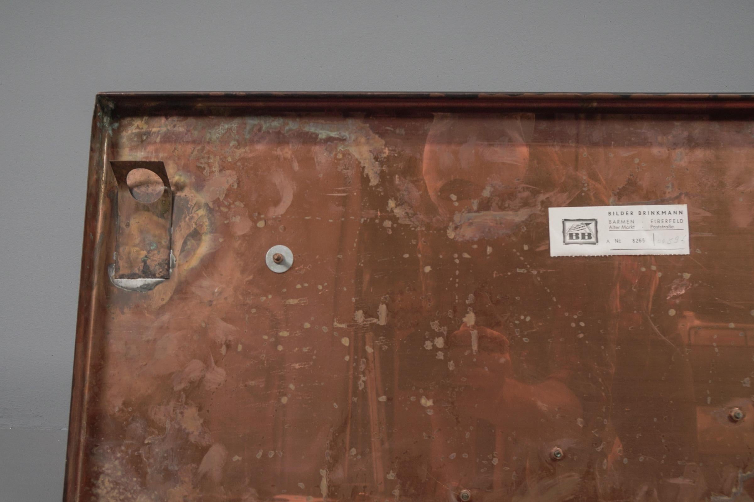 Rare and Large Handmade Artist Copper Wall Panel, 1960s For Sale 10