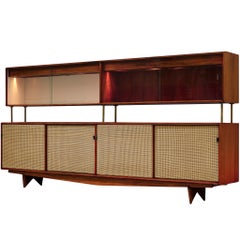 Rare and Large Martin Eisler Sideboard for Forma in Brazilian Walnut and Cane