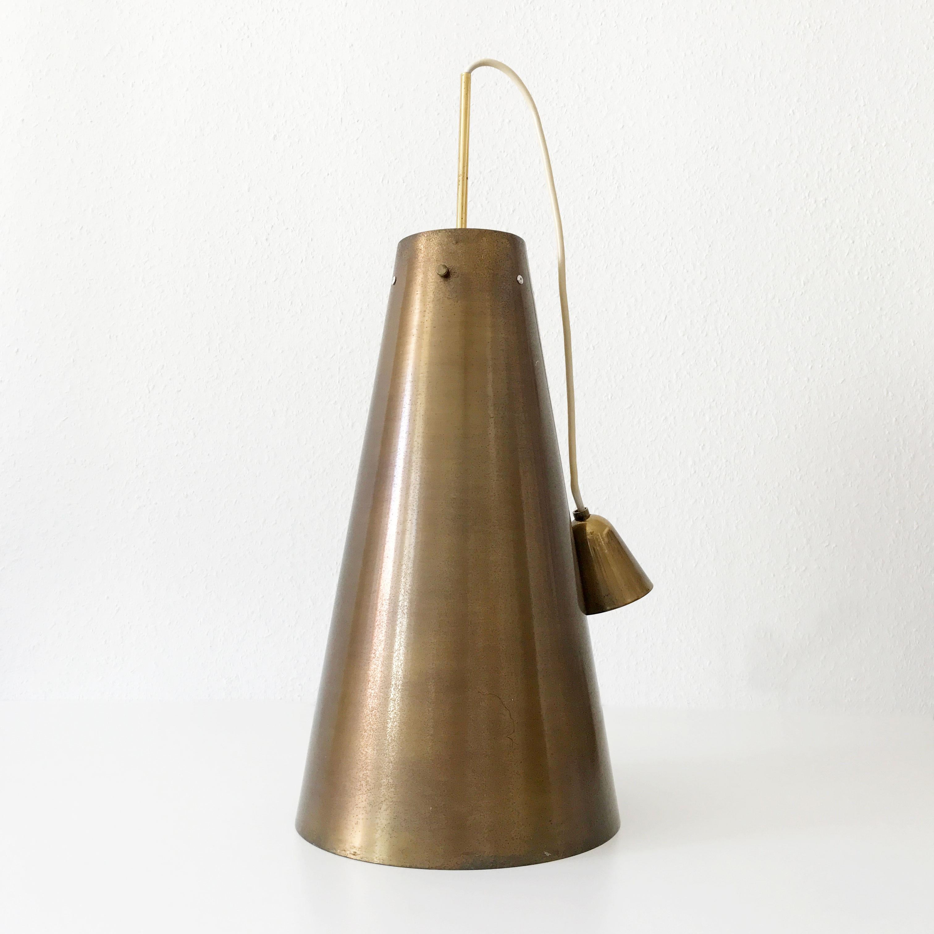 Rare and Large Mid-Century Modern Brass Pendant Lamp, 1950s, Germany 6