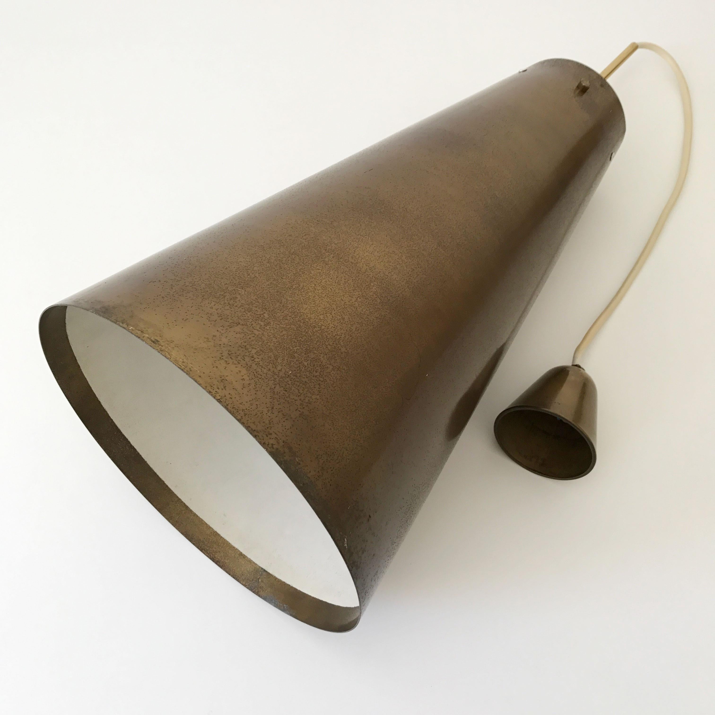 Rare and Large Mid-Century Modern Brass Pendant Lamp, 1950s, Germany 7