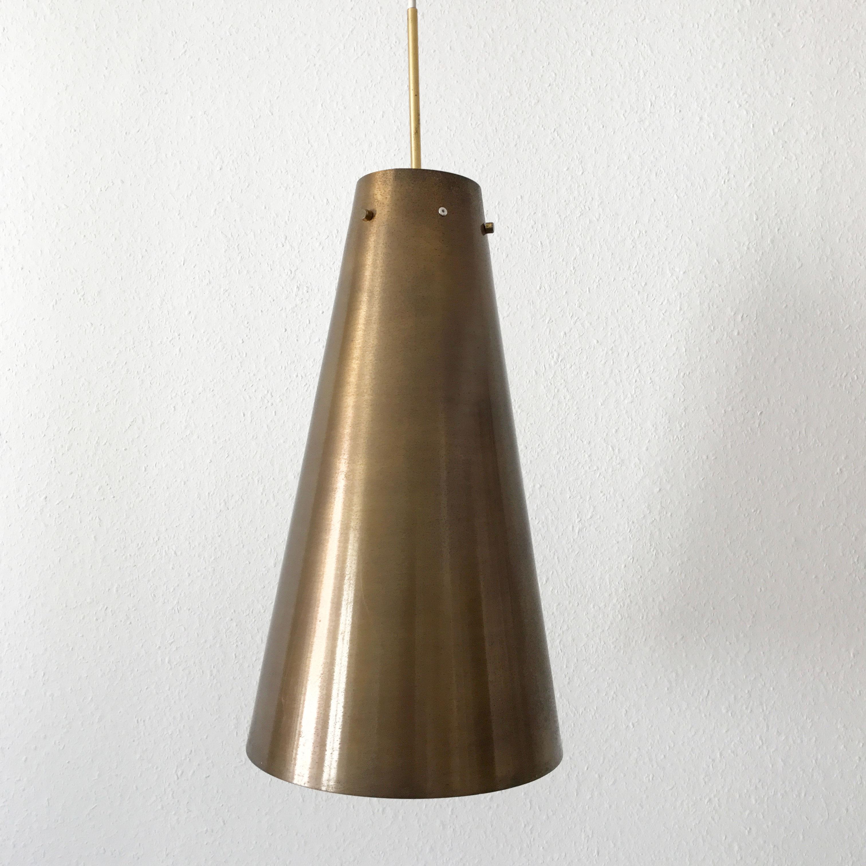Rare and Large Mid-Century Modern Brass Pendant Lamp, 1950s, Germany 3