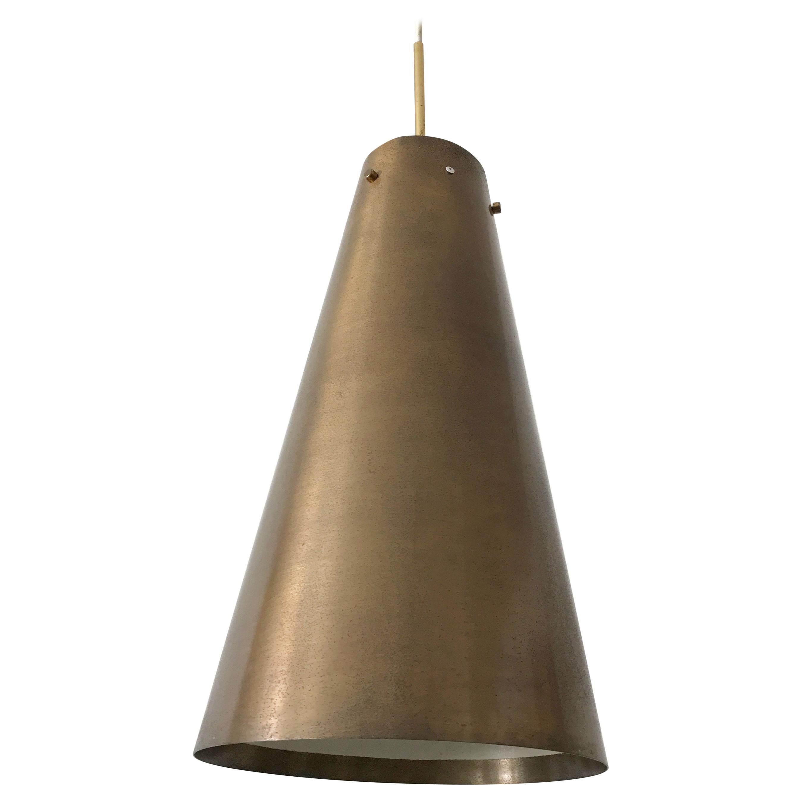 Rare and Large Mid-Century Modern Brass Pendant Lamp, 1950s, Germany