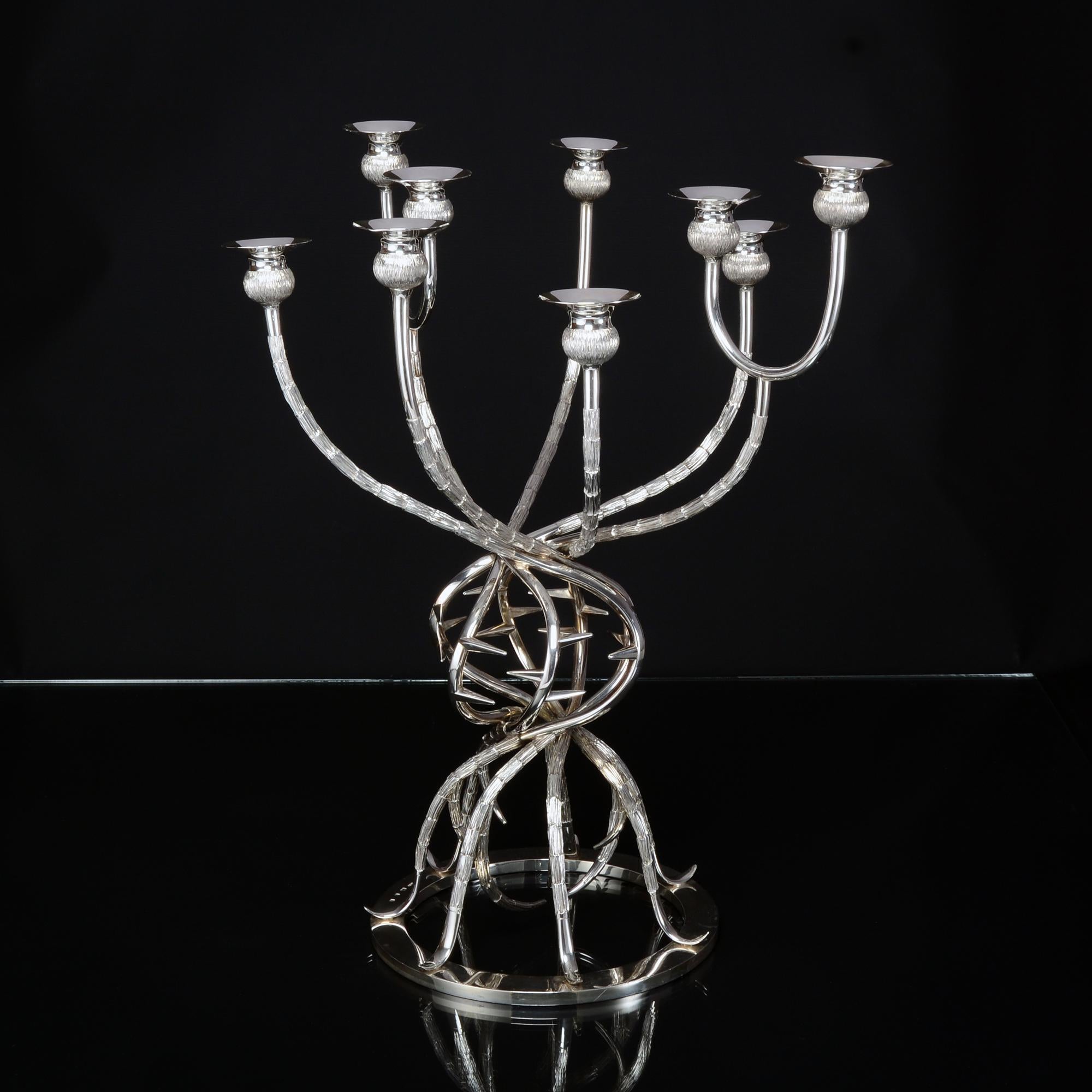 Late 20th Century Rare and Large Mid-Century Silver Candelabrum Centrepiece by Gerald Benney For Sale