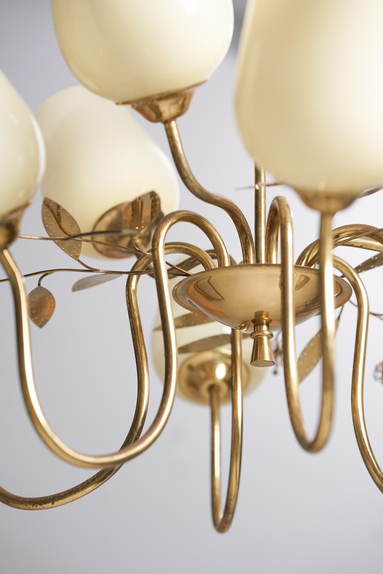 Rare and Large Model 85/9 Floral Chandelier, Itsu, 1950s en vente 1