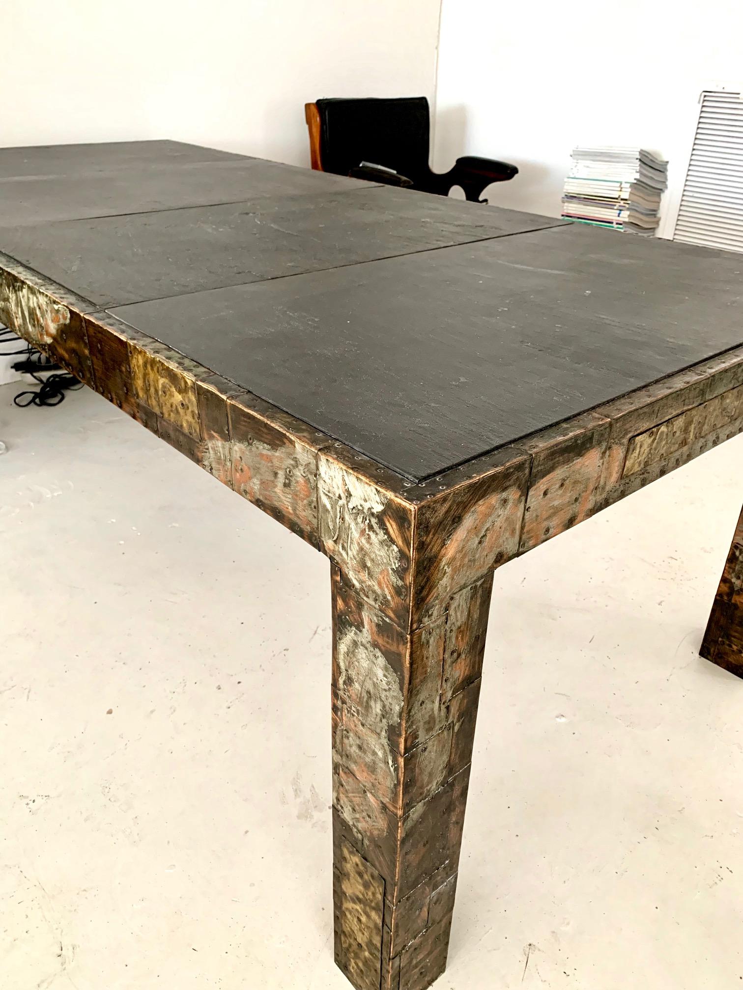 Rare and Large Paul Evans Patchwork Dining Table PE-45 In Good Condition In Atlanta, GA