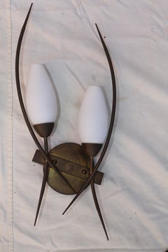 Rare and large sexy French 1950's sconces, ( we have the matching chandelier )