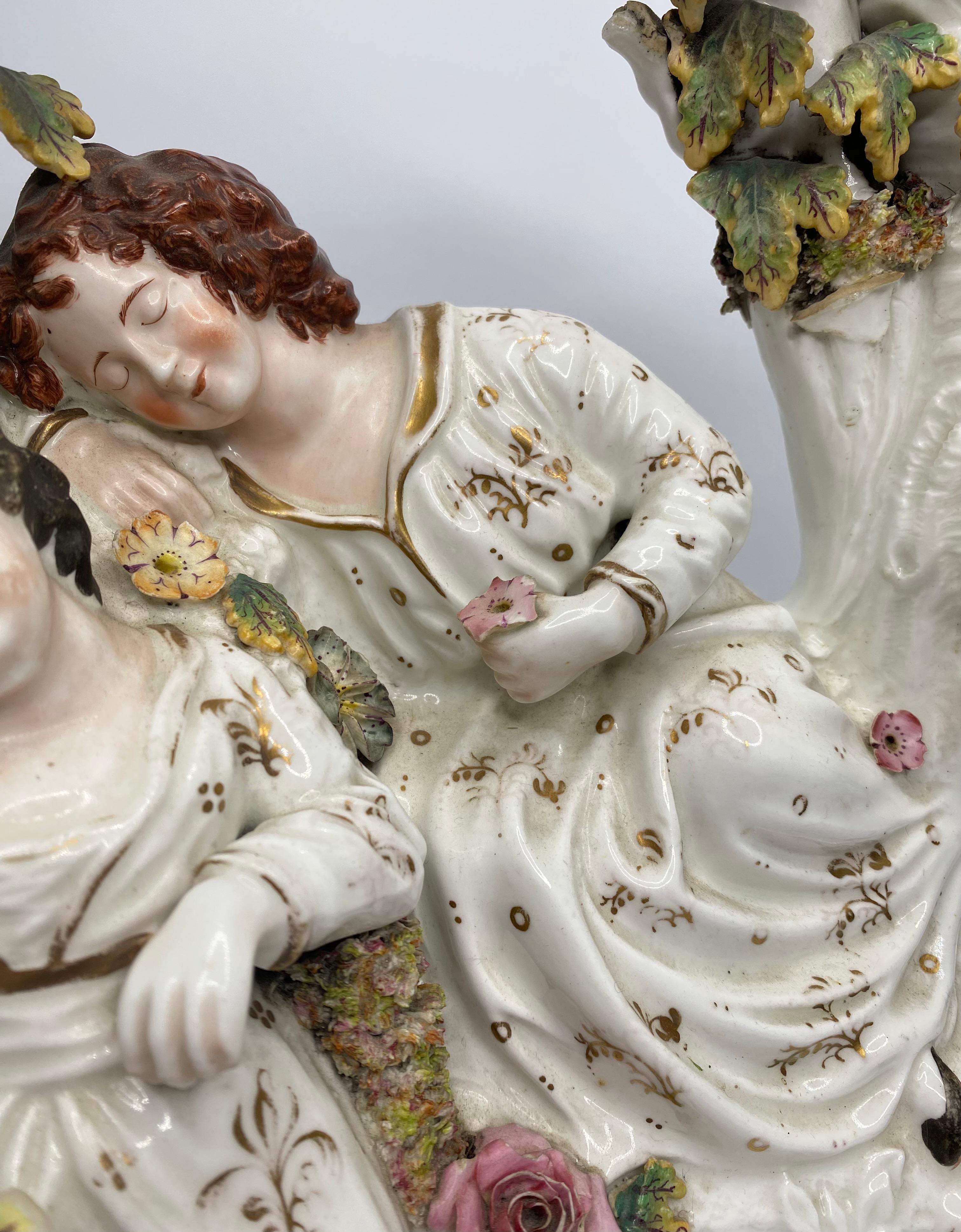 Rare and large Staffordshire porcelaneous ‘Babes in the Woods’ group, c. 1830. 2
