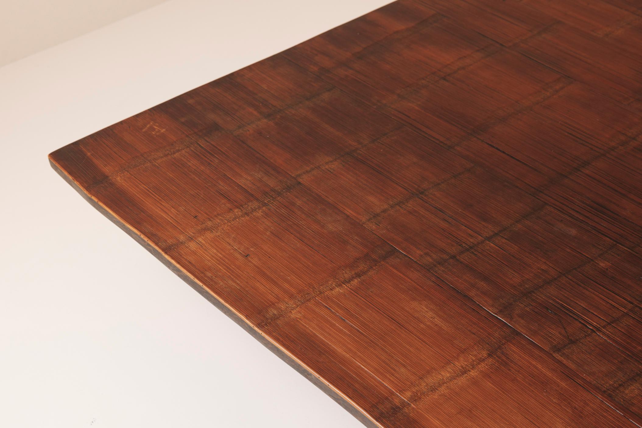 Rare and large version bamboo coffee table by Axel Vervoordt, 1980s. For Sale 3