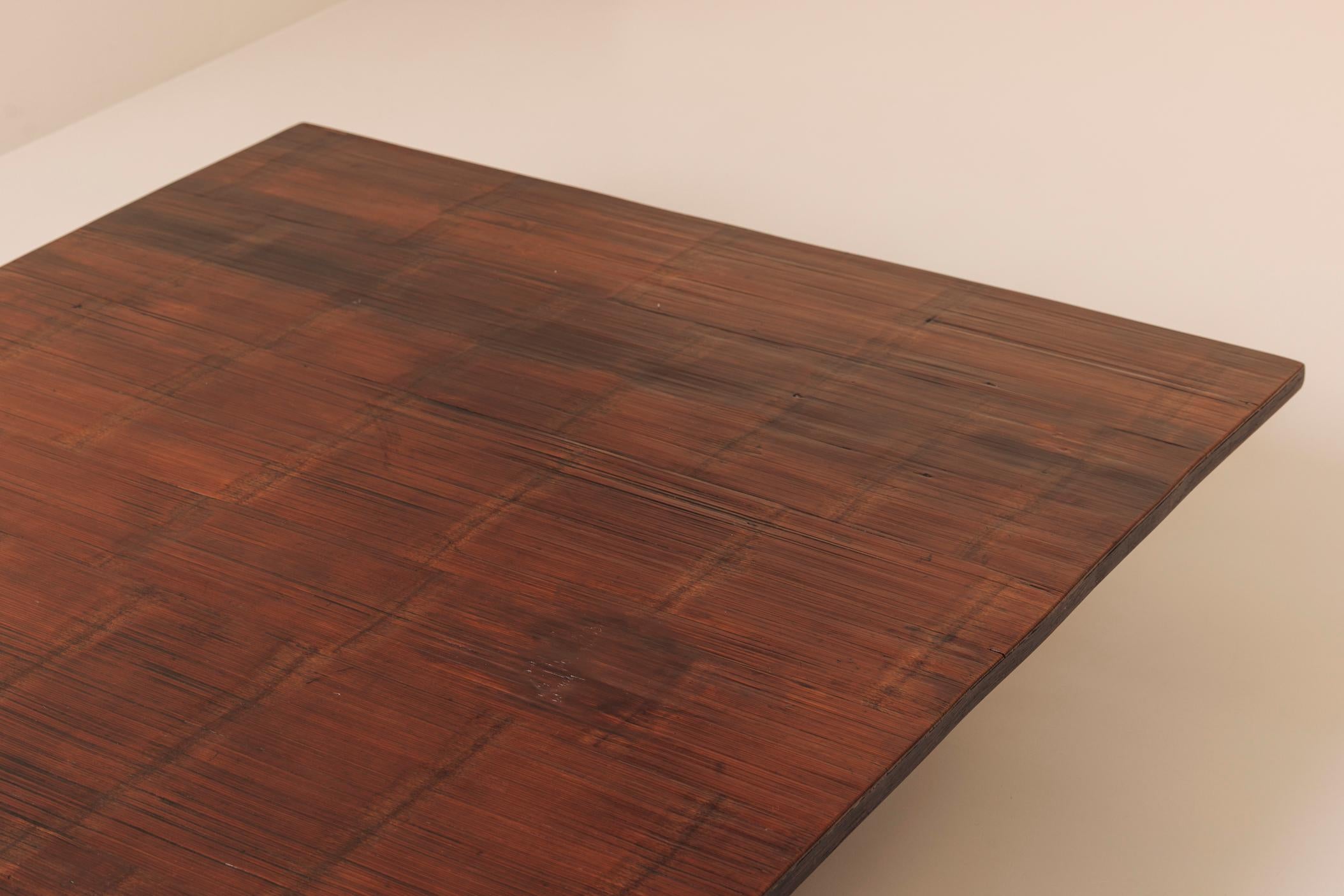 Rare and large version bamboo coffee table by Axel Vervoordt, 1980s. For Sale 4