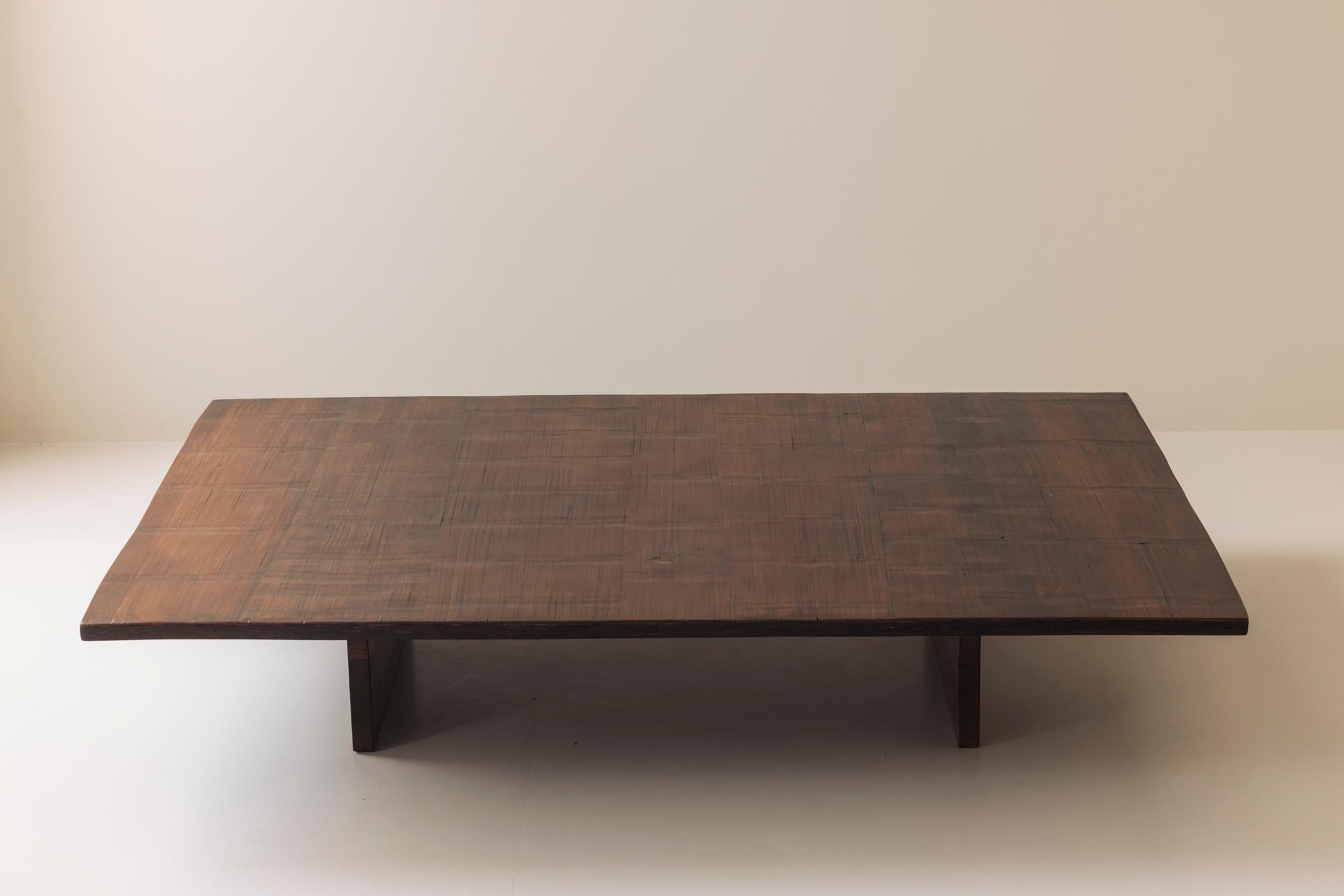 Belgian Rare and large version bamboo coffee table by Axel Vervoordt, 1980s. For Sale