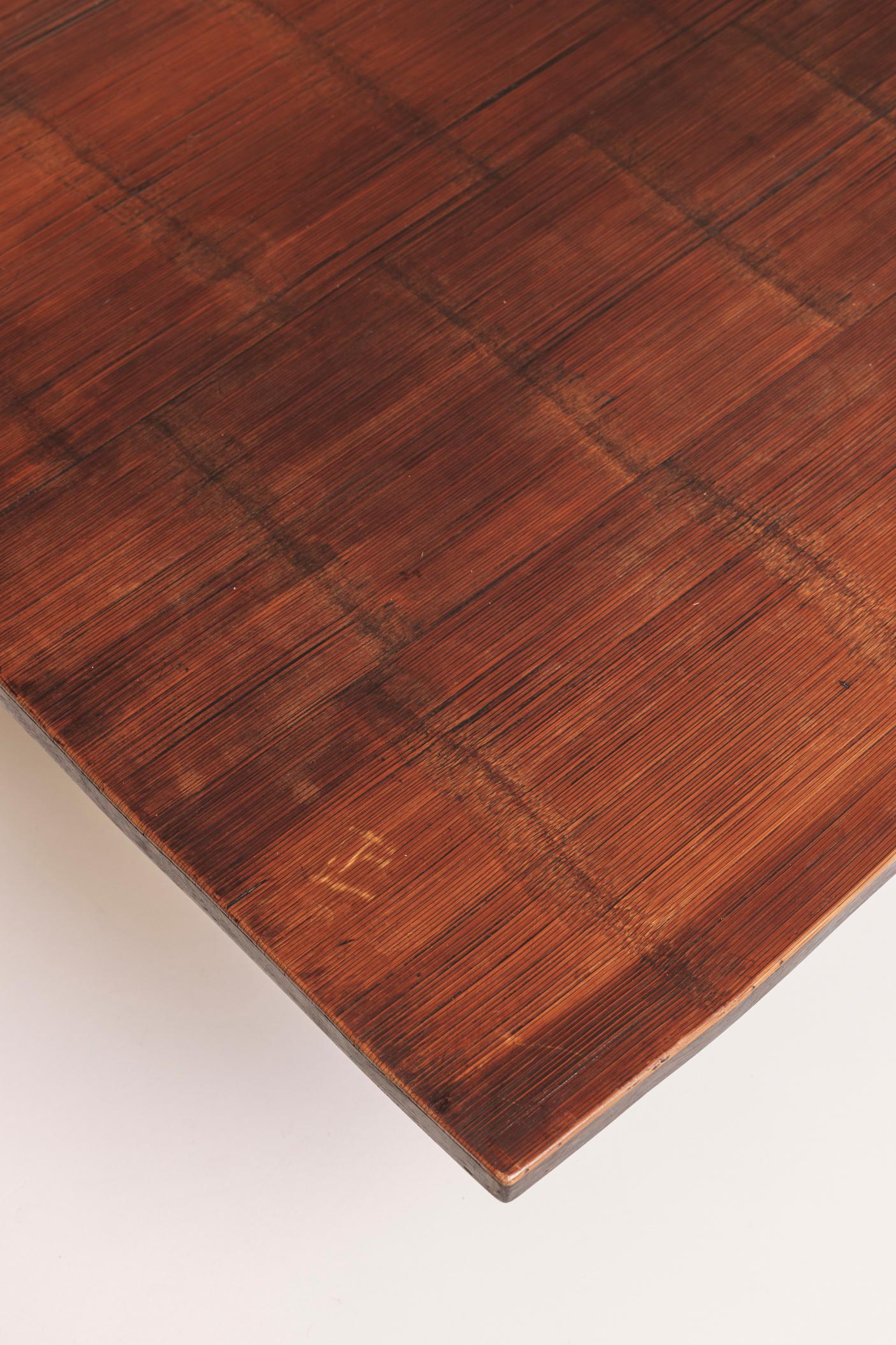 Rare and large version bamboo coffee table by Axel Vervoordt, 1980s. For Sale 1