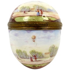 Rare and Large Viennese Enamel ‘Ballooning’ Box and Cover, circa 1890