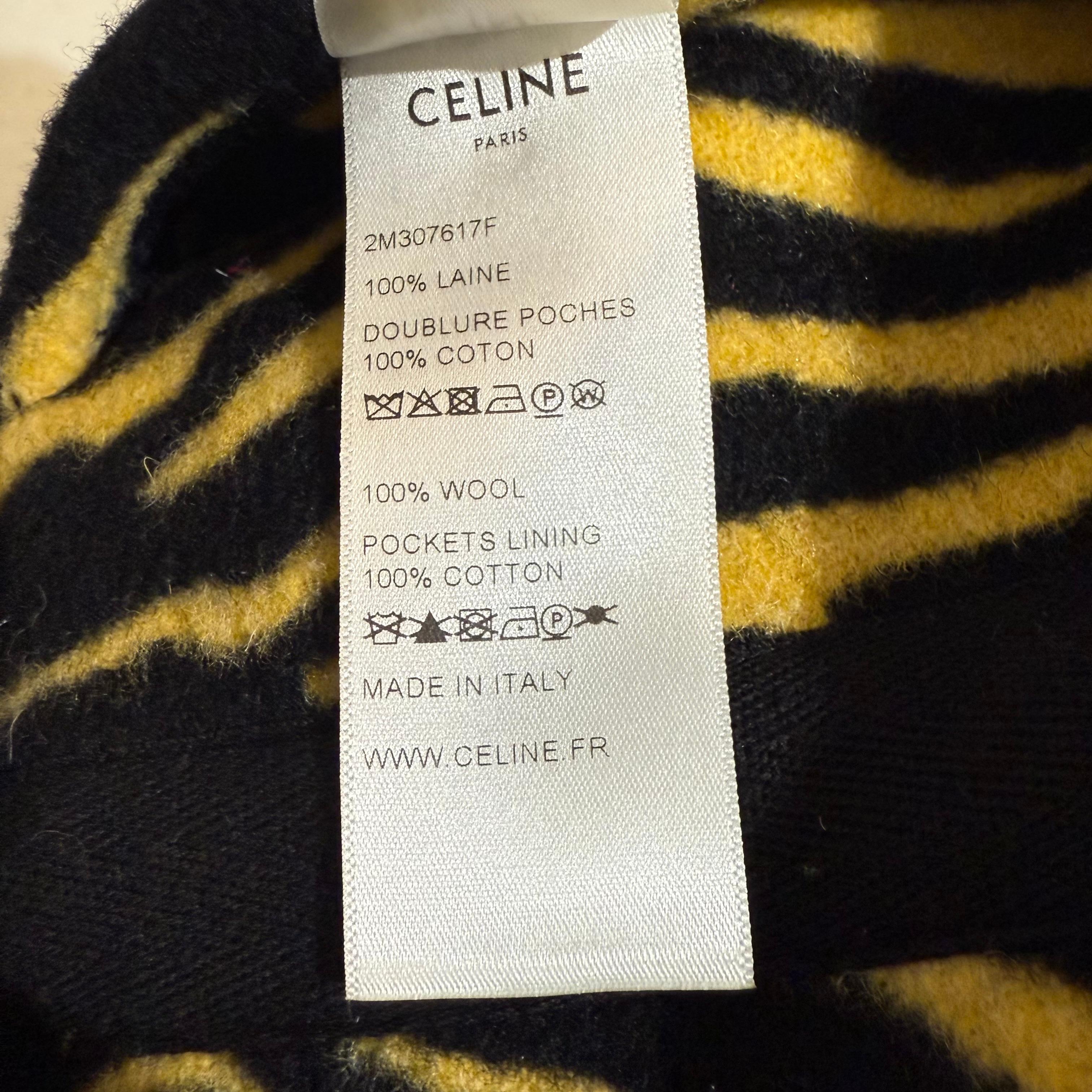 Raro y Limitado Abrigo de Lana Tigre Celine Talla XS / FR 34 en venta 8