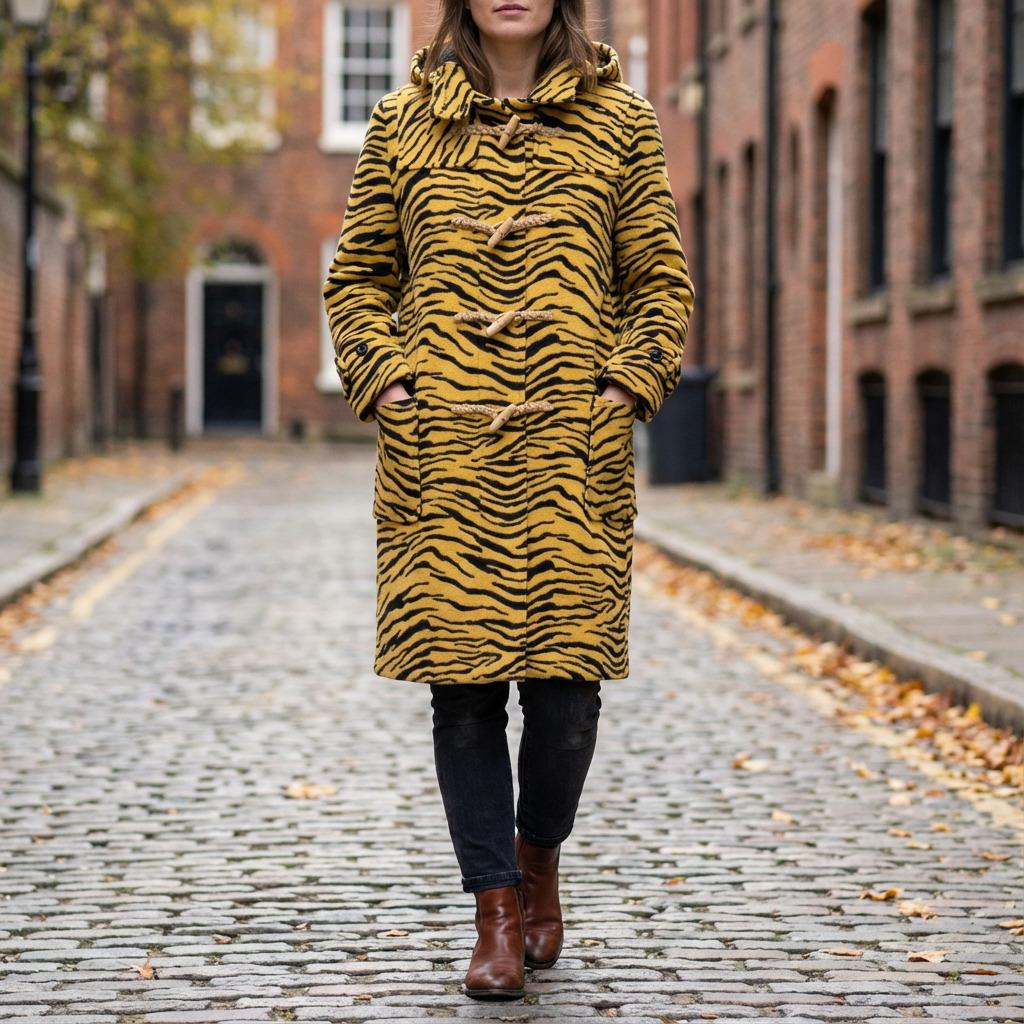 Raro y Limitado Abrigo de Lana Tigre Celine Talla XS / FR 34 en Excelente estado para la venta en Gazzaniga (BG), IT