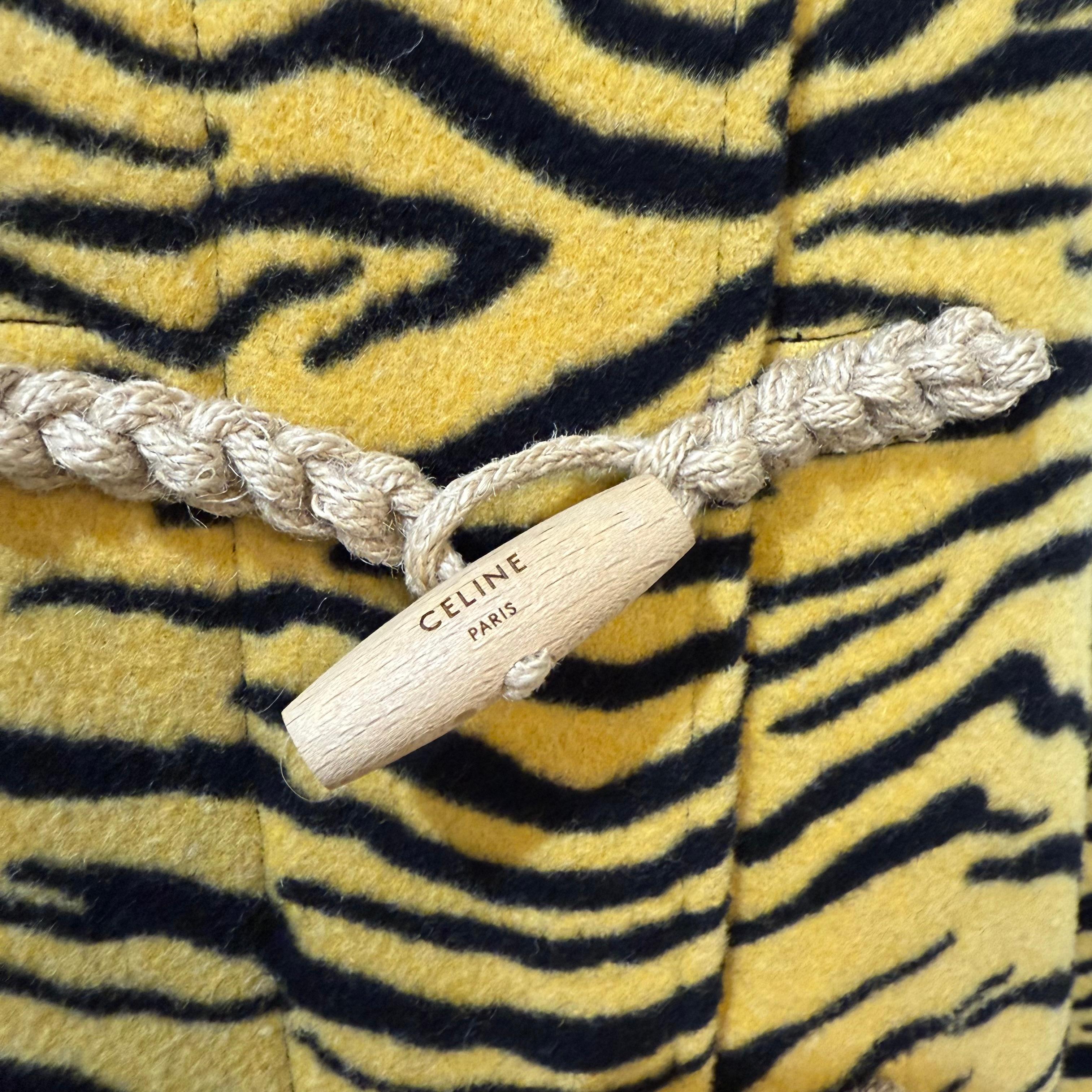 Raro y Limitado Abrigo de Lana Tigre Celine Talla XS / FR 34 en venta 2