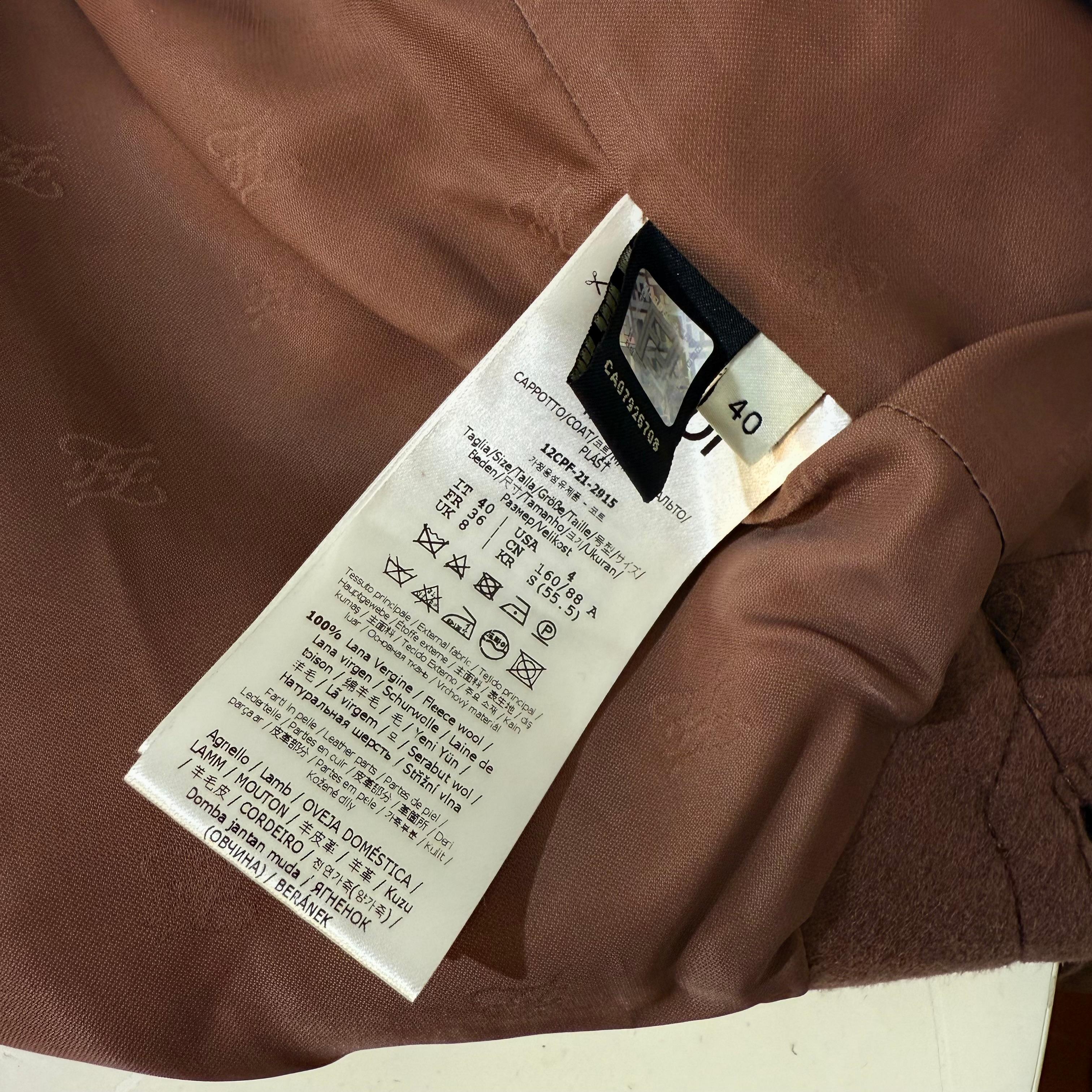 Rara e limitata giacca di lana Fendi Noisette S / IT 40 in vendita 7